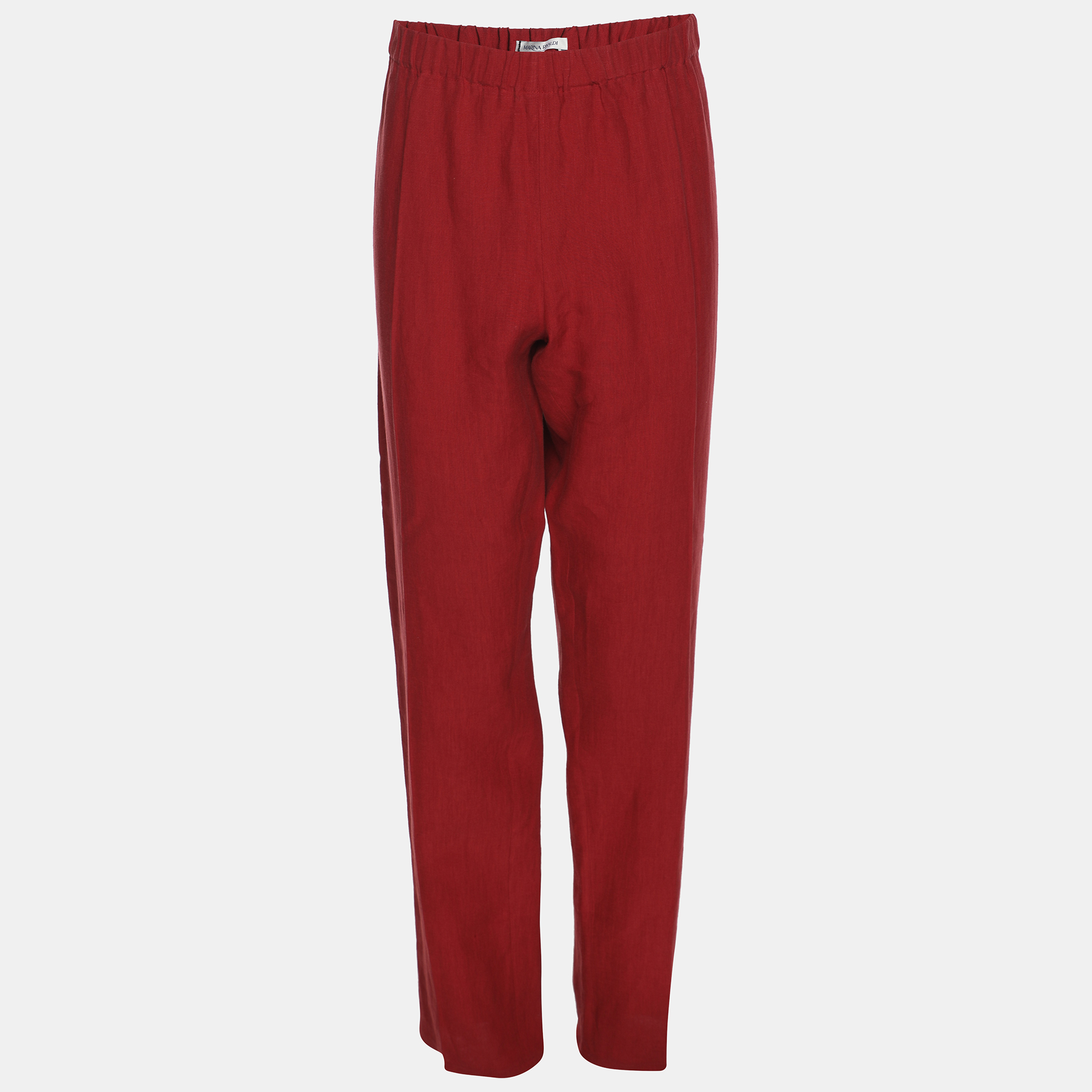 

Marina Rinaldi Red Linen Straight Leg Trousers L