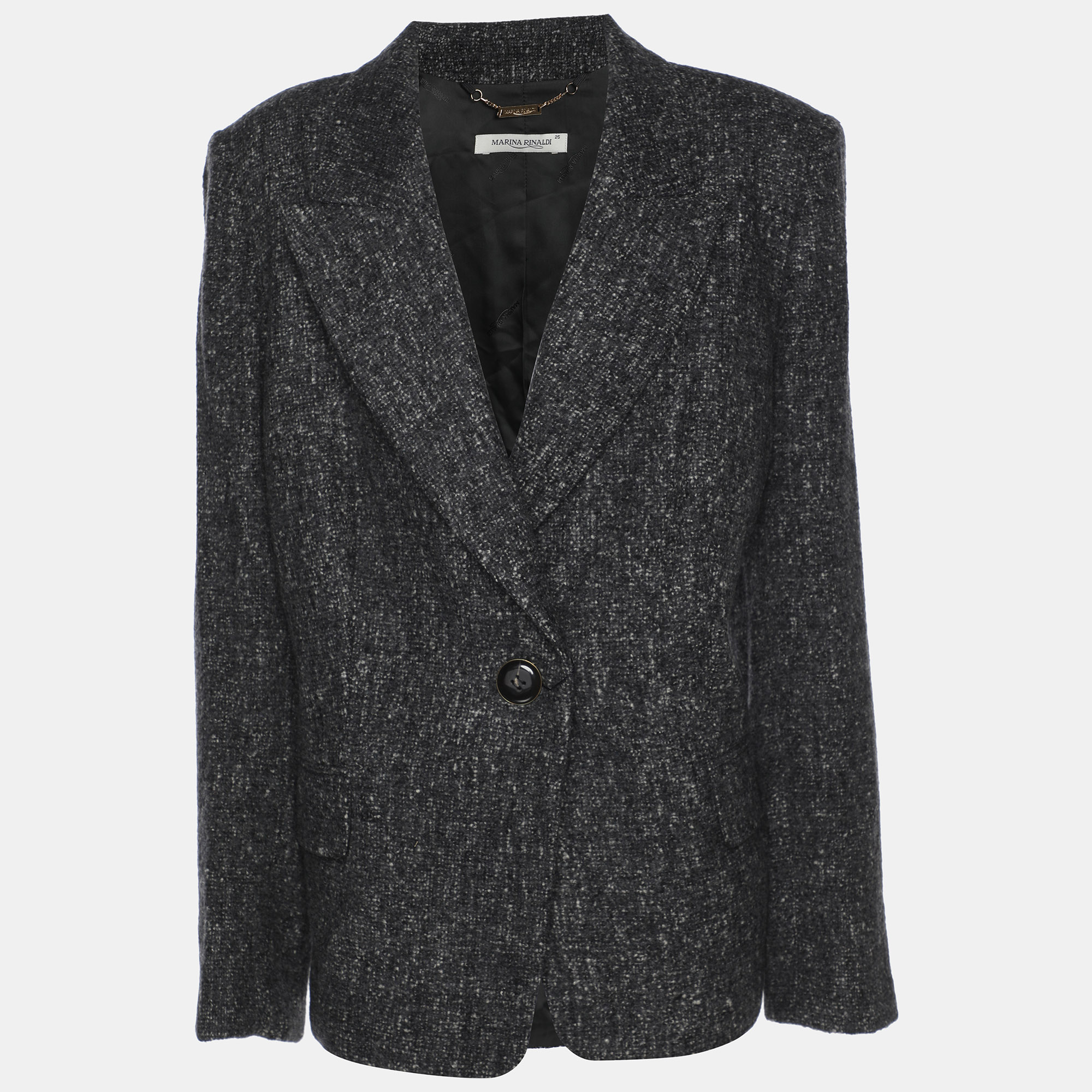 

Marina Rinaldi Grey Tweed Single Breasted Blazer L