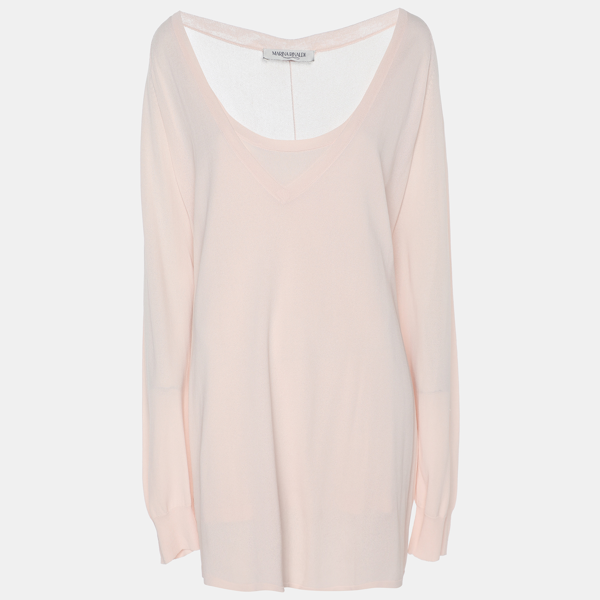 

Marina Rinaldi Pink Stretch Knit V Neck Sweater Set