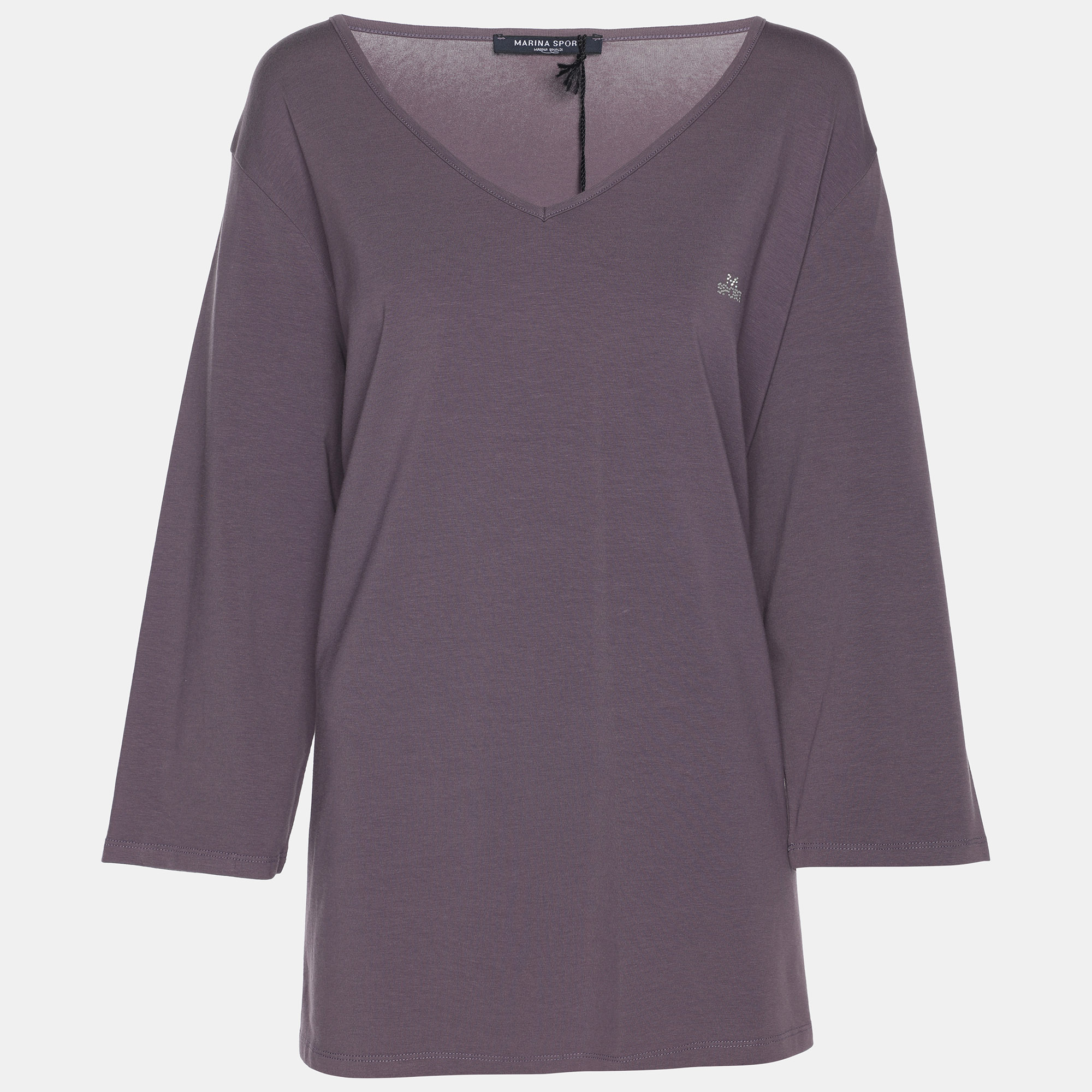 

Marina Sport by Marina Rinaldi Lilac Jersey Logo Top L, Purple