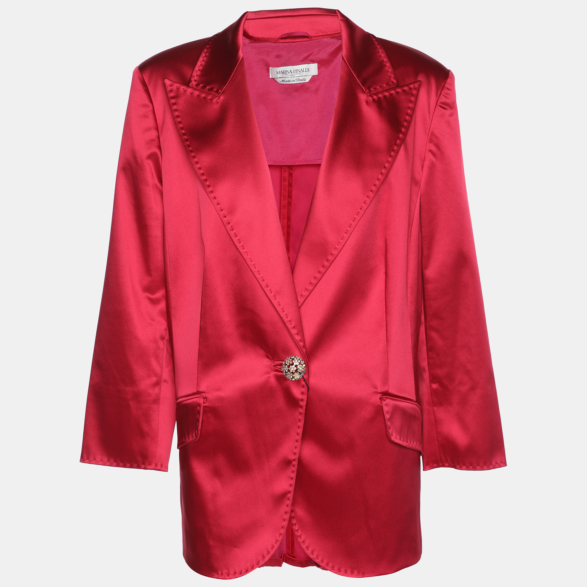 

Marina Rinaldi Red Satin Single Breasted Blazer L