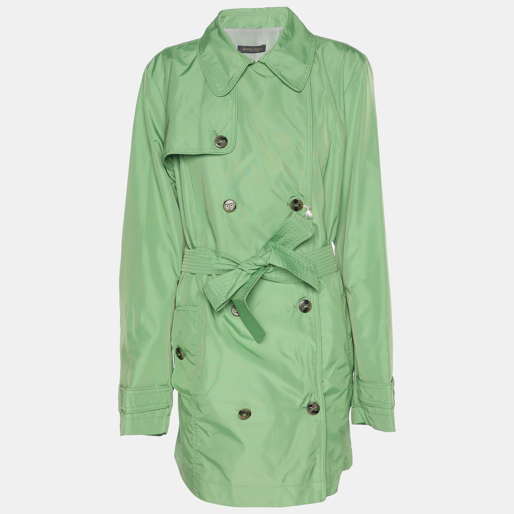 

Marina Rinaldi Green Nylon Belted Jacket L