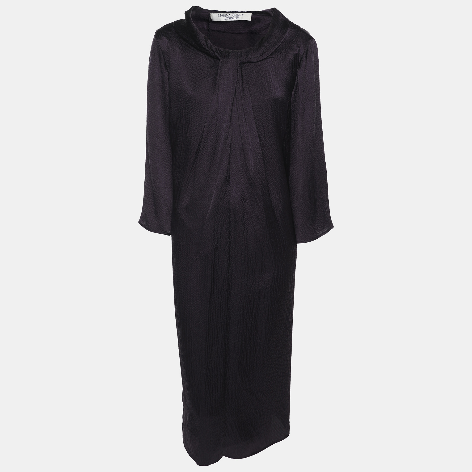 

Marina Rinaldi Deep Mauve Crepe Tunic Mini Dress L, Purple