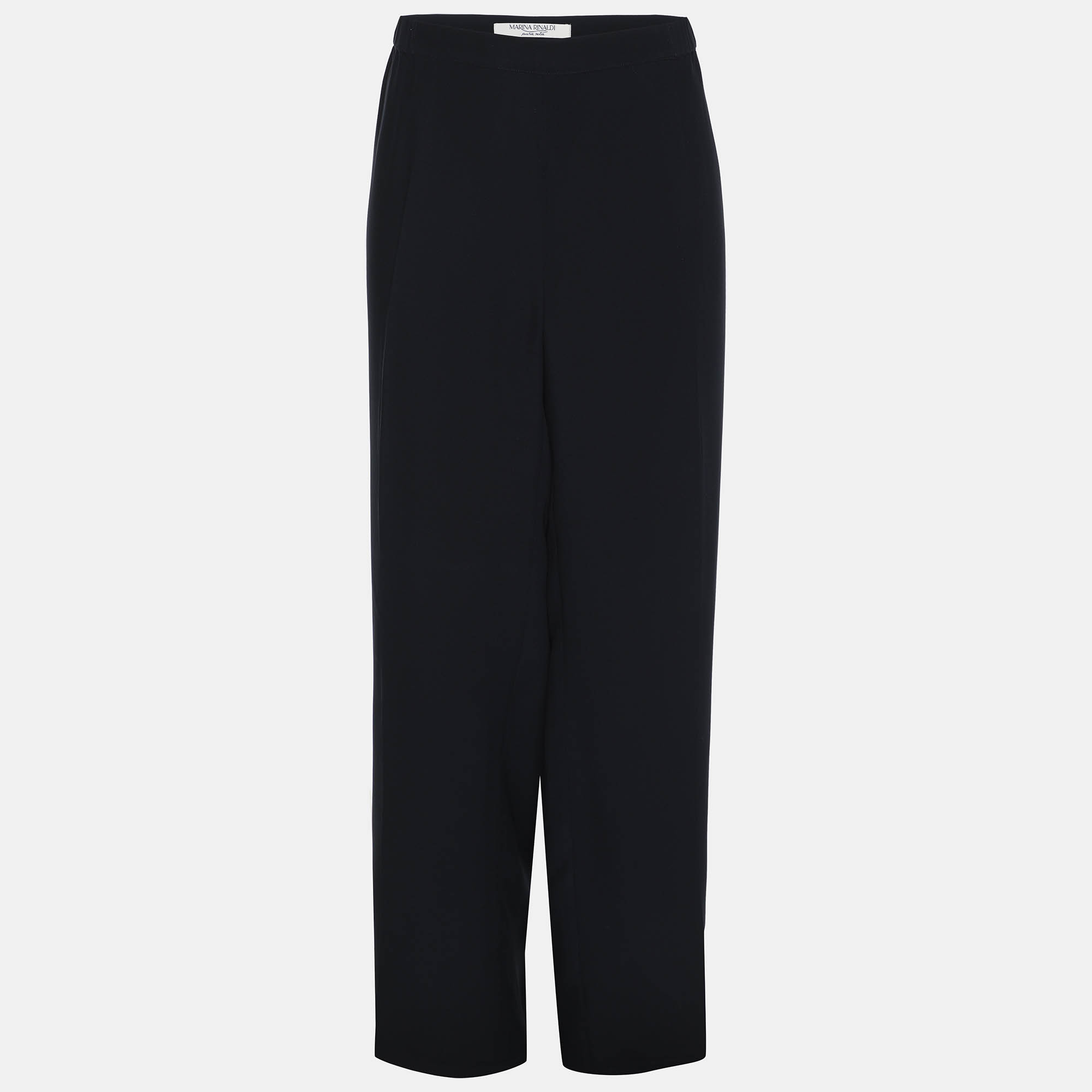 

Marina Rinaldi Navy Blue Silk Trousers L