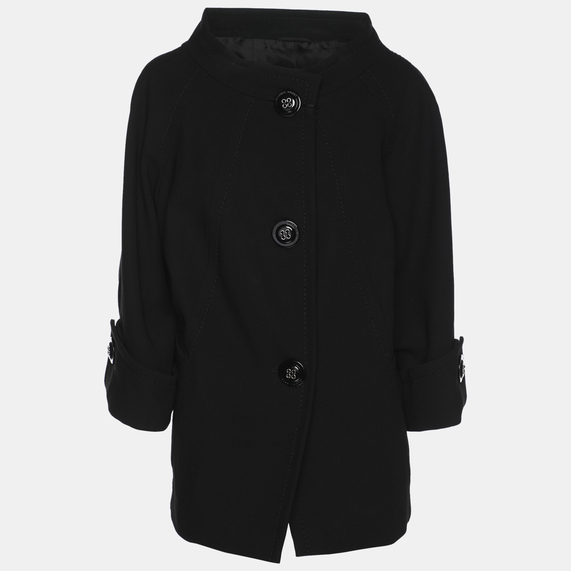 Pre-owned Marina Rinaldi Marina Sport By Black Fleece Wool Blazer L