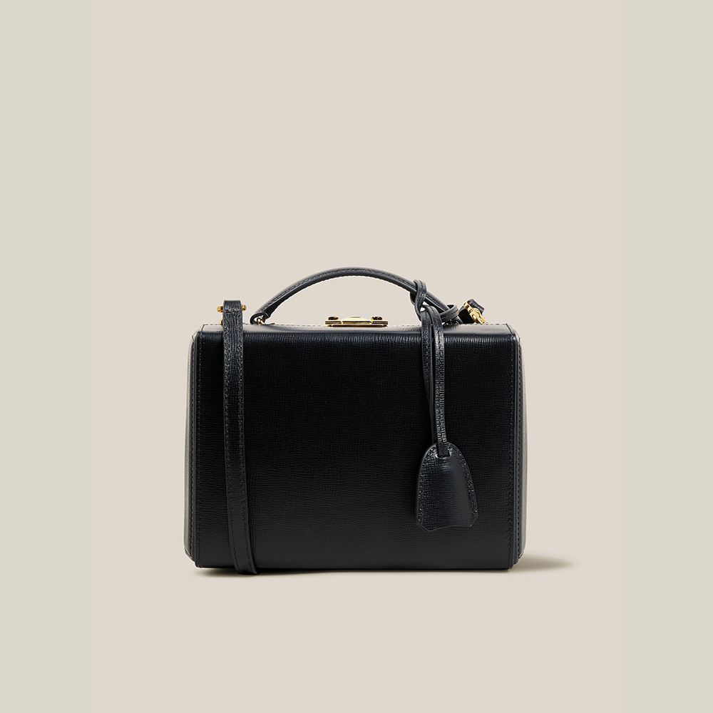 Pre Owned MARK CROSS Black Grace Small Leather Box Bag