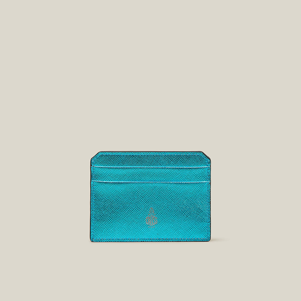 MARK CROSS Blue Saffiano Leather Card Holder One Size