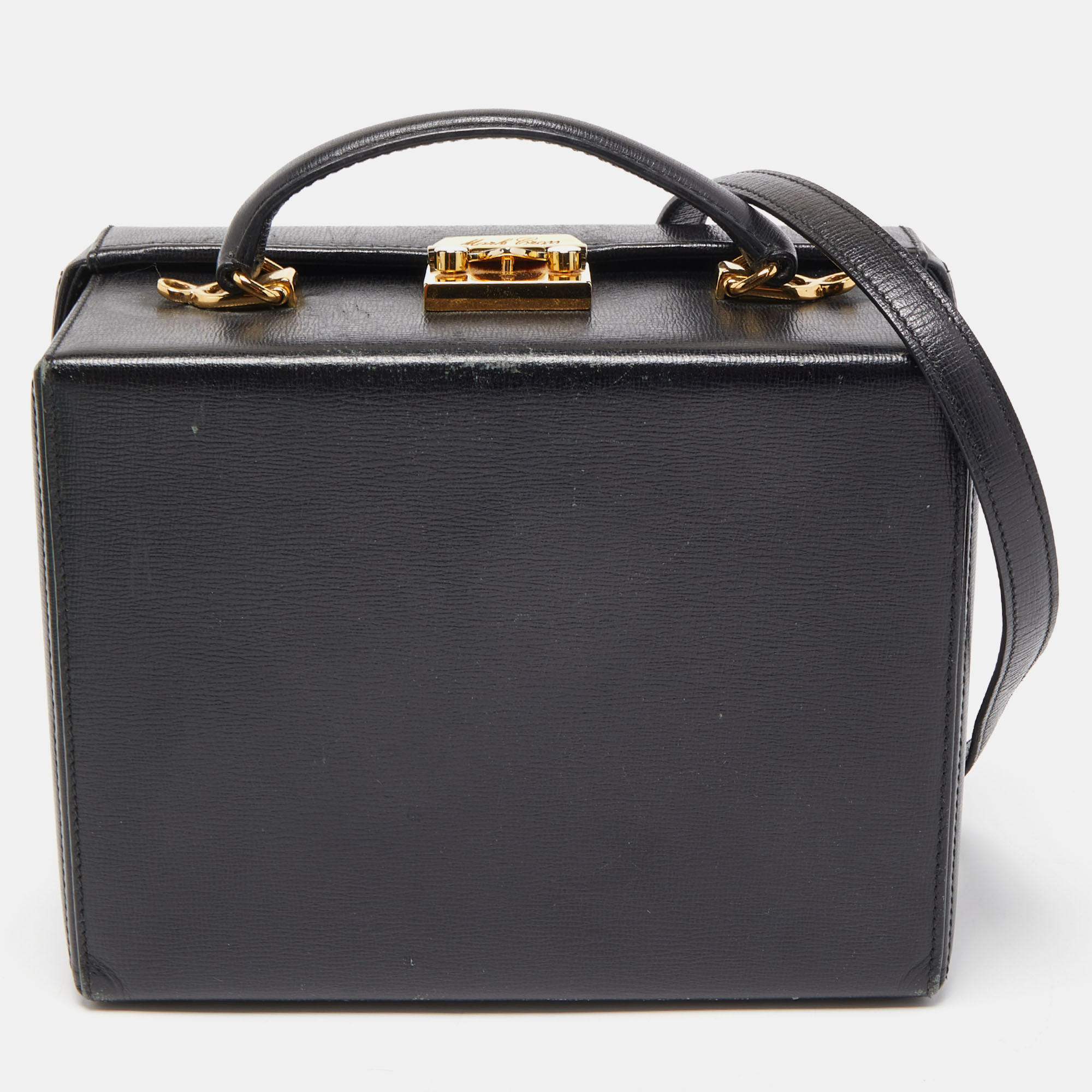 Pre-owned Mark Cross Black Leather Grace Box Bag