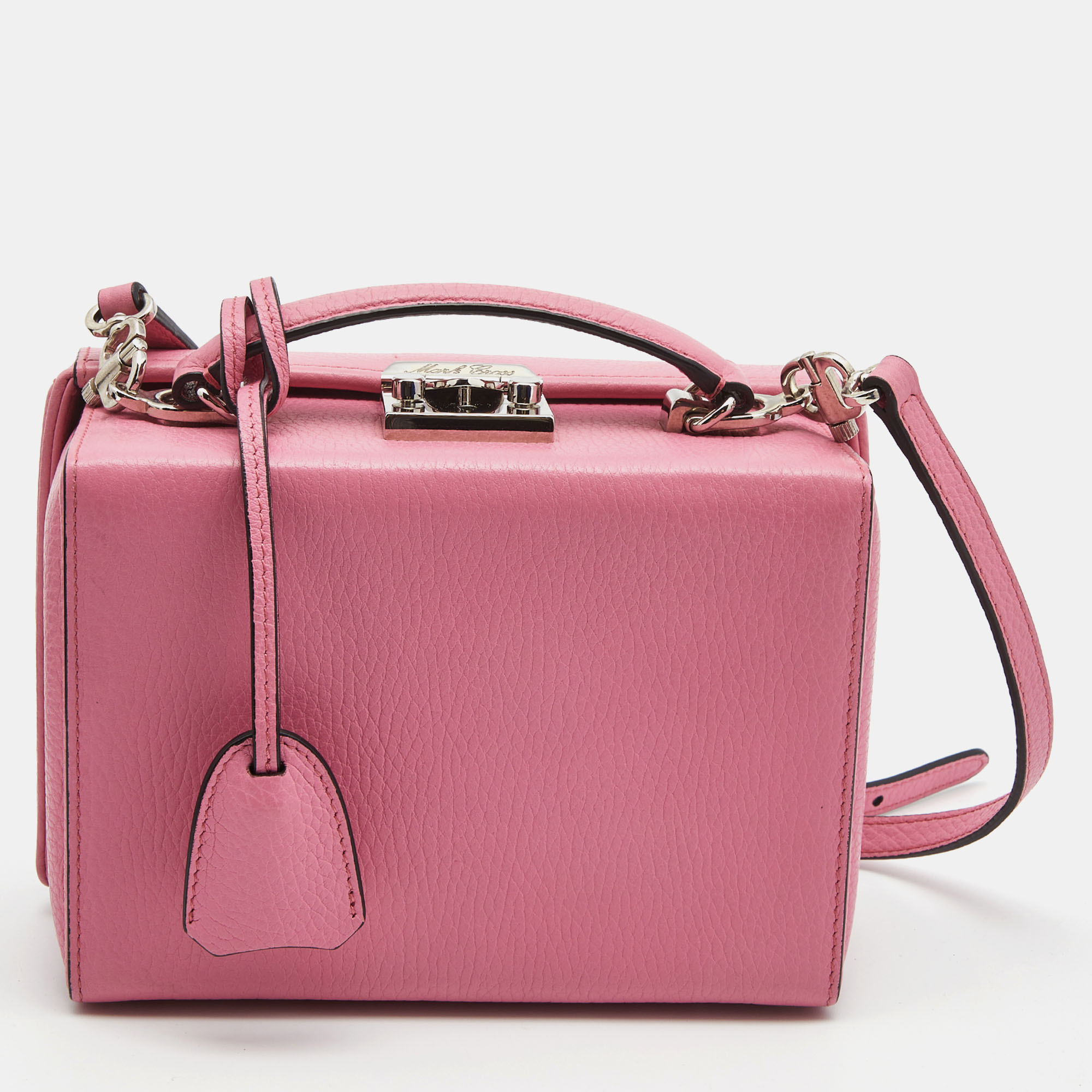 Pre-owned Mark Cross Light Pink Leather Grace Box Bag