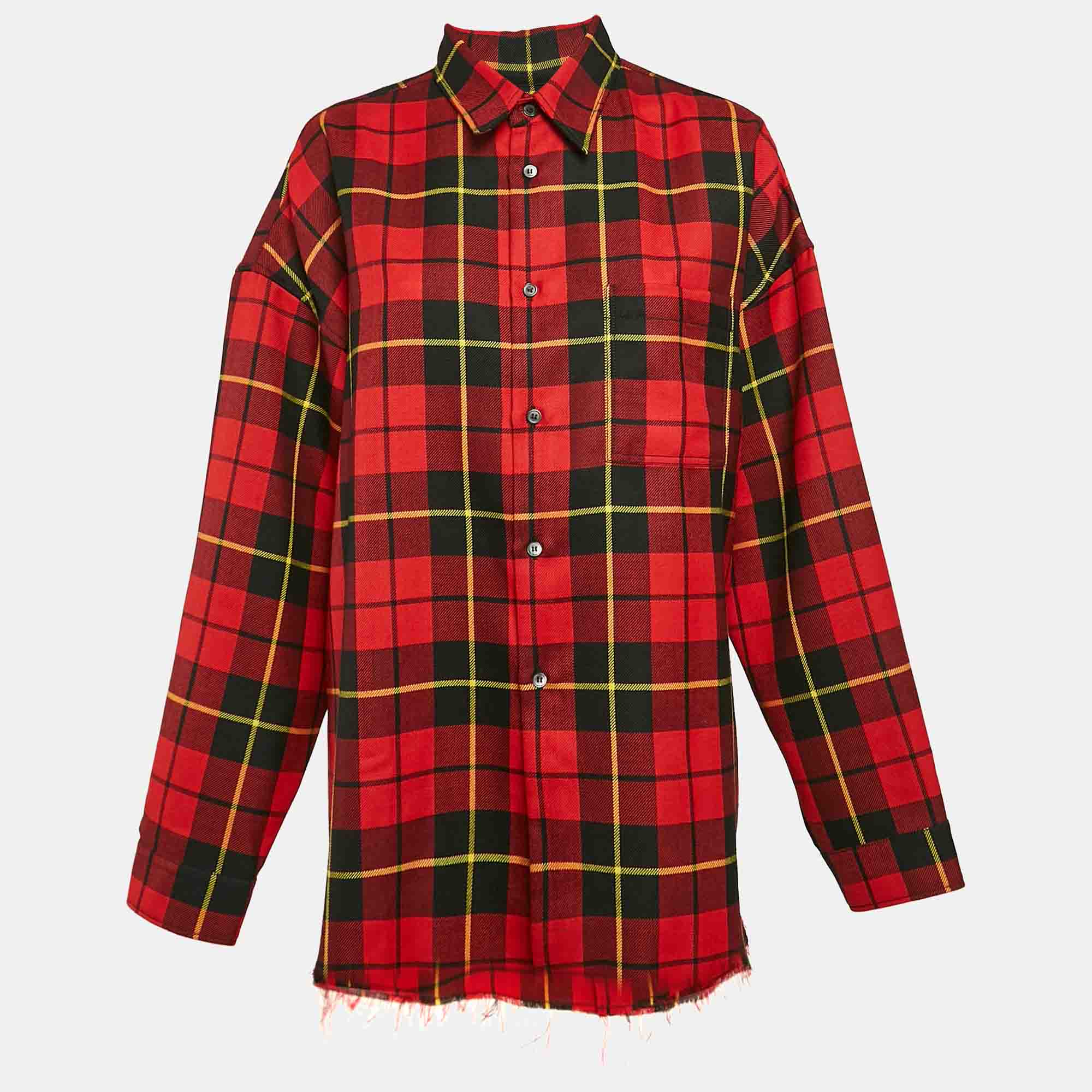 

Marni Red Checks Cotton Oversized Shirt L