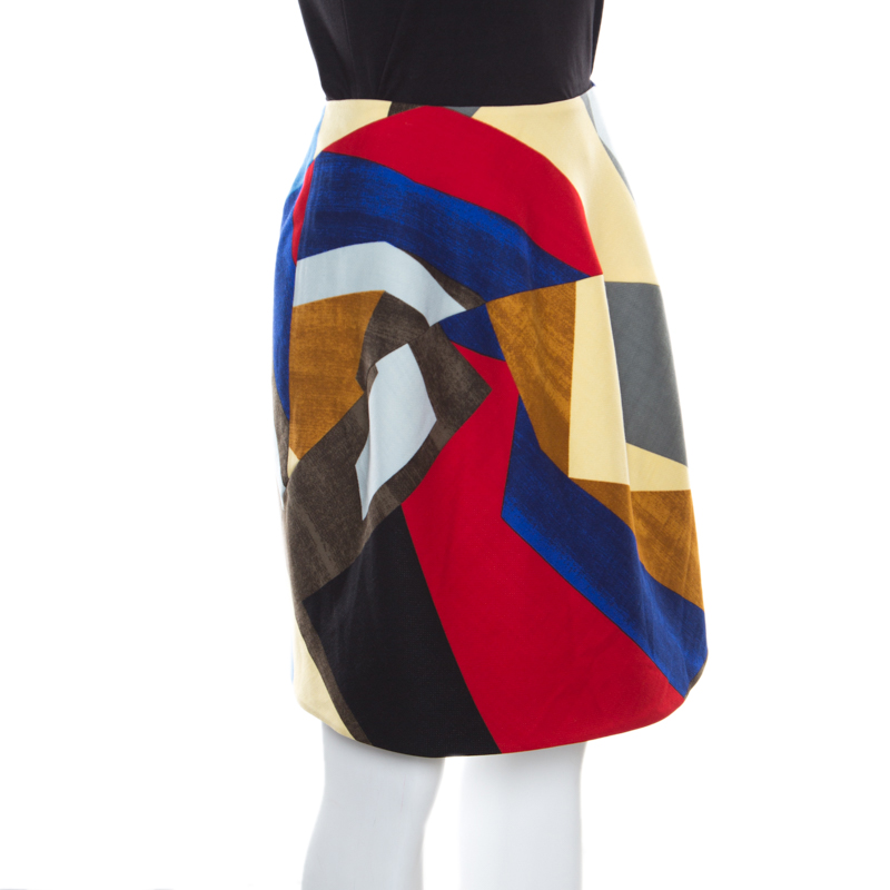 

Marni Multicolor Resurgence Printed Stretch Wool Mini Skirt