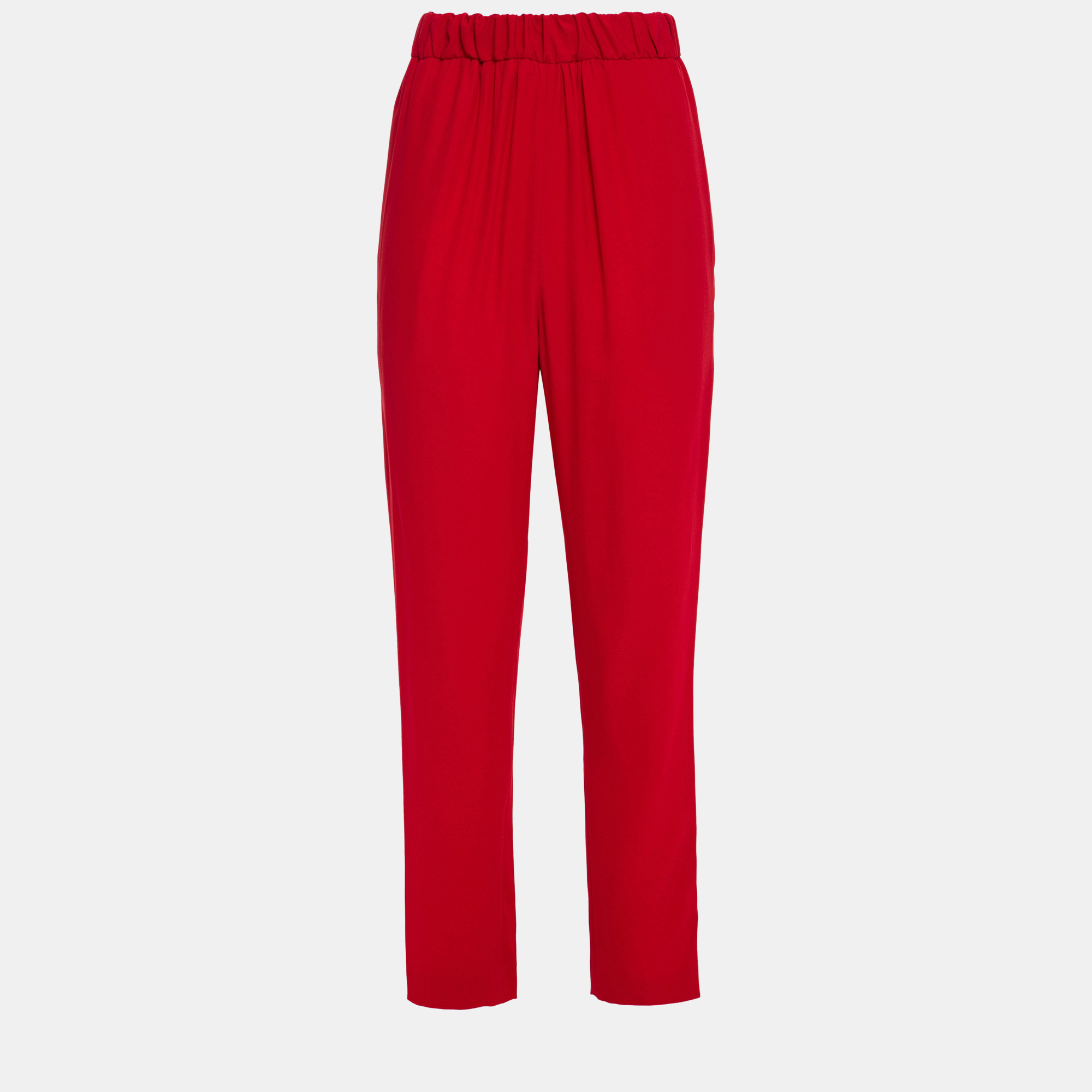 Pre-owned Marni Viscose Tapered Pants It 38 In Red