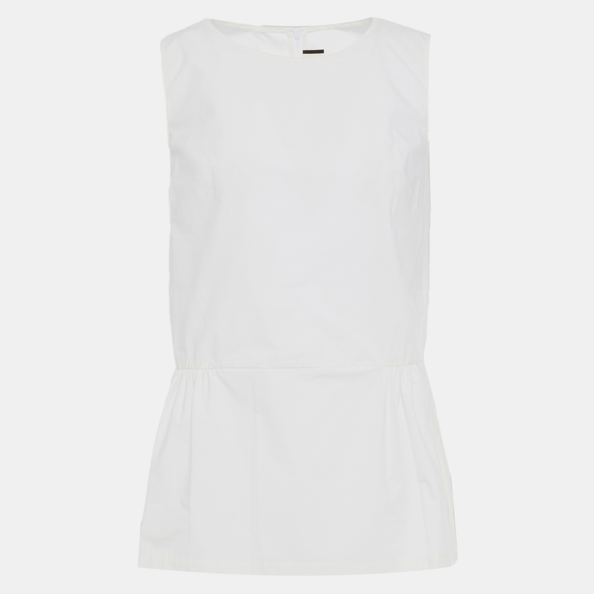 Pre-owned Marni Cotton Sleeveless Top 42 In White