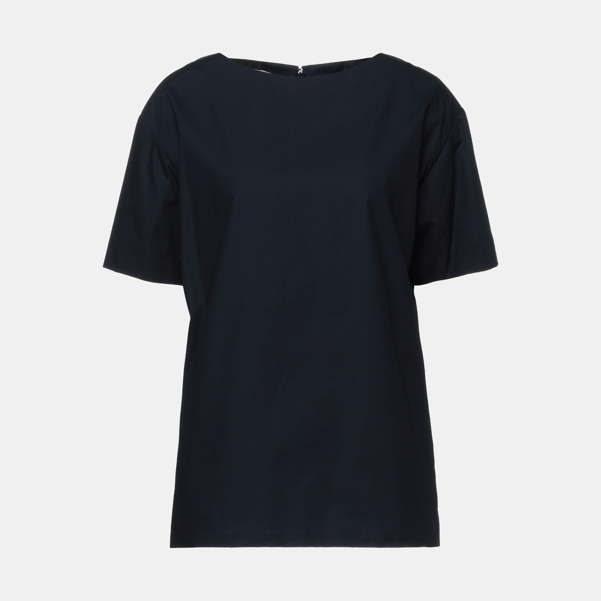 Pre-owned Marni Navy Blue Cotton Short Sleeve Top S (it 40)