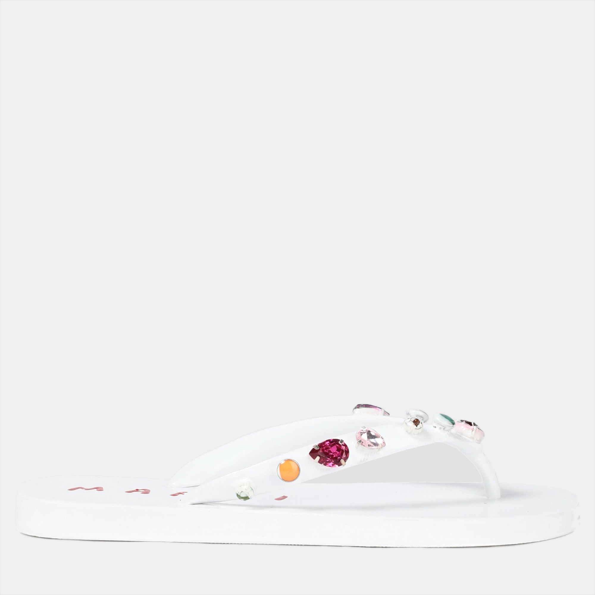 Pre-owned Marni Rubber Thong Sandals 34 In White