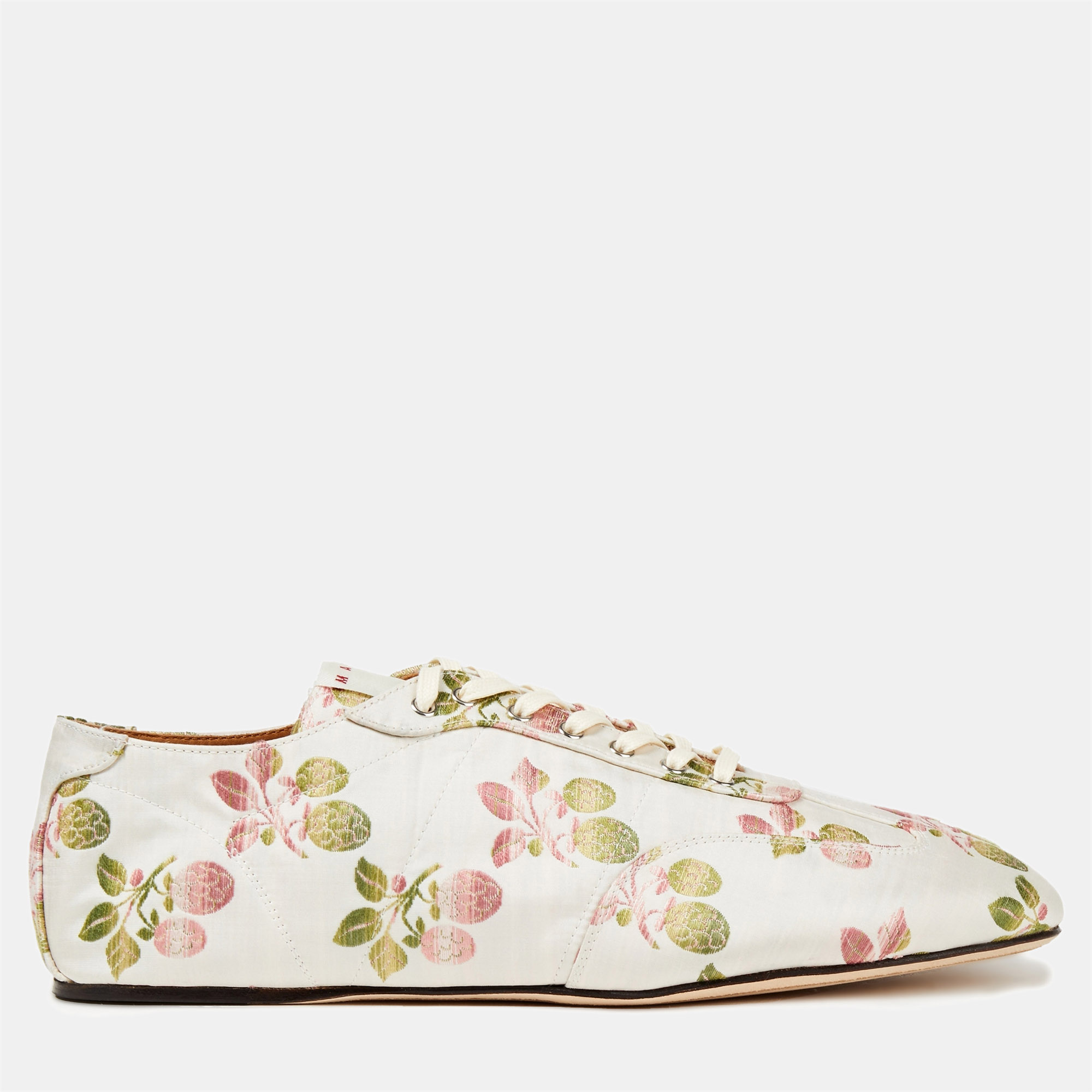 

Marni Floral Fabric Lace Up Sneakers, Multicolor