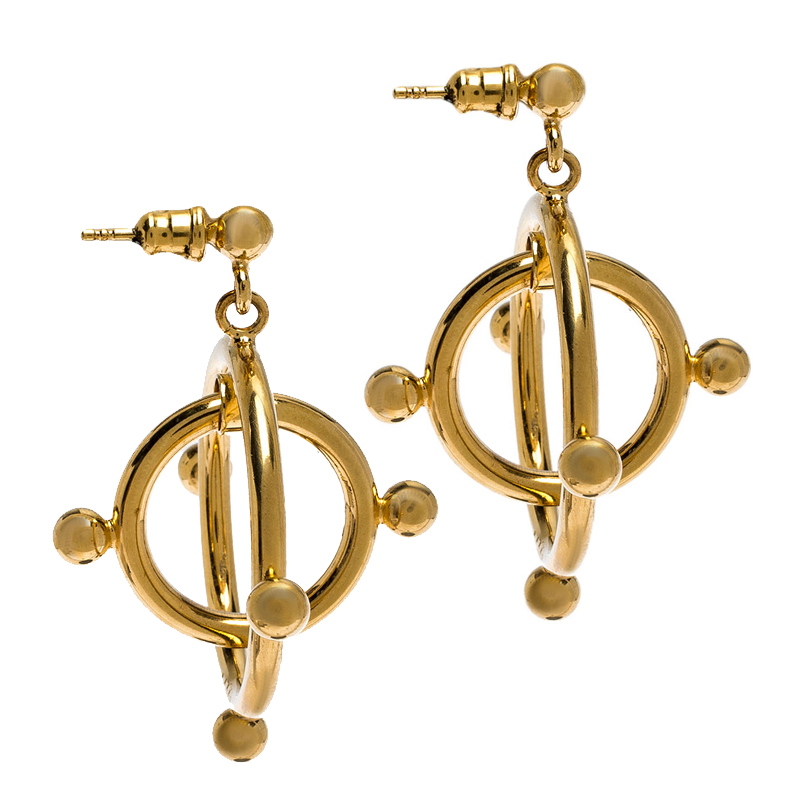 

Marni Double Circle Hoop Gold Tone Earrings