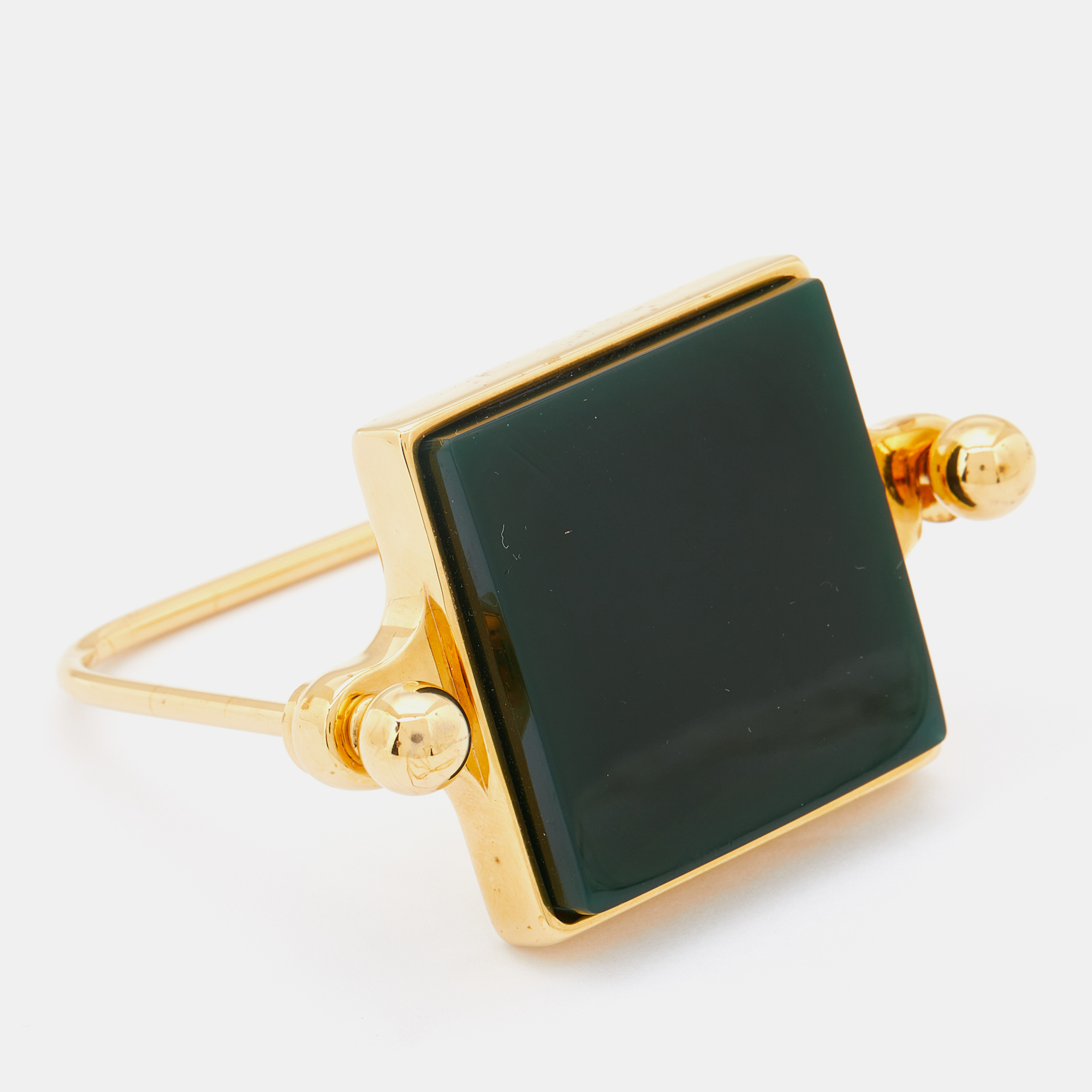 

Marni Green Resin Gold Tone Cuff Bracelet