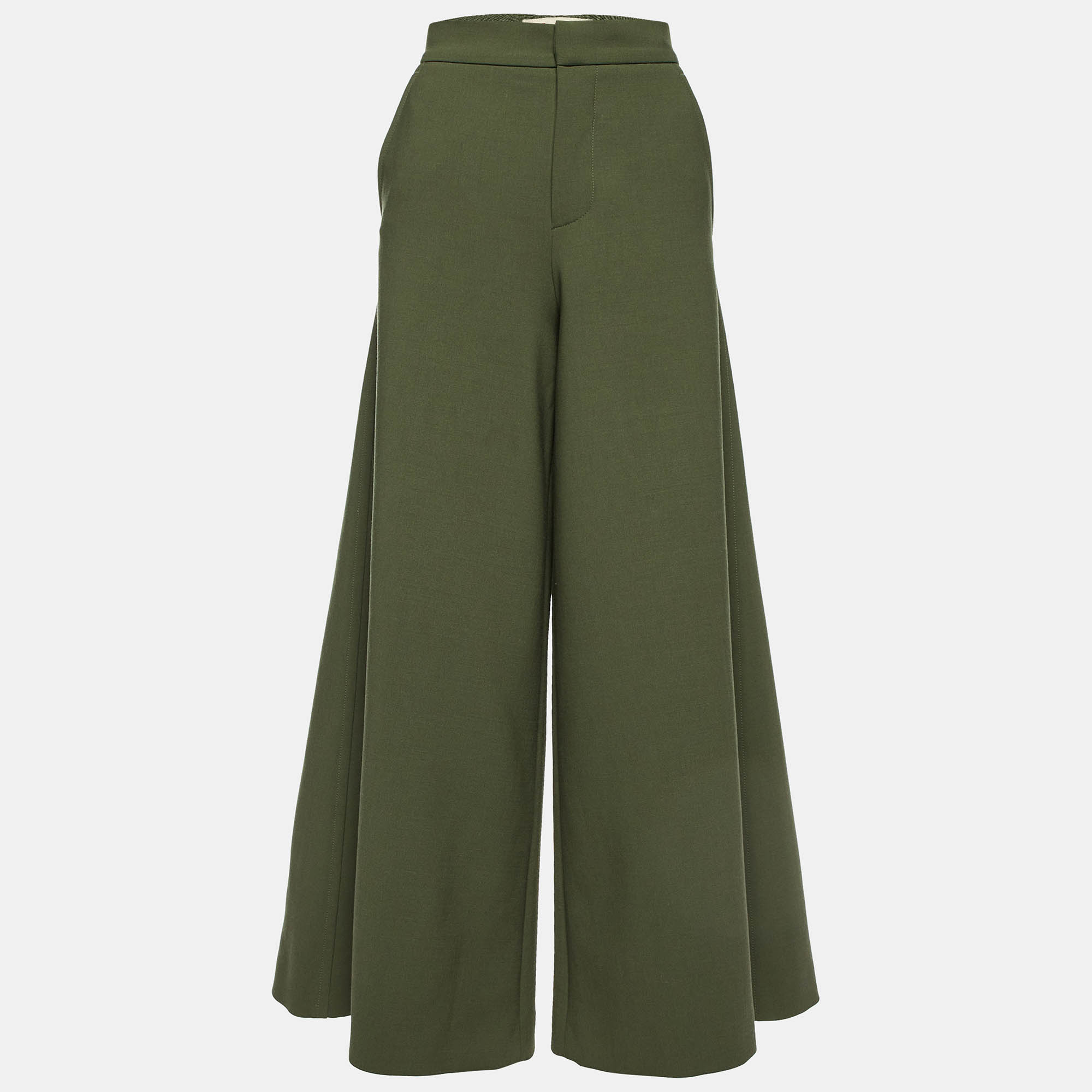 

Marni Green Wool Wide Legs Culotte Pants XS