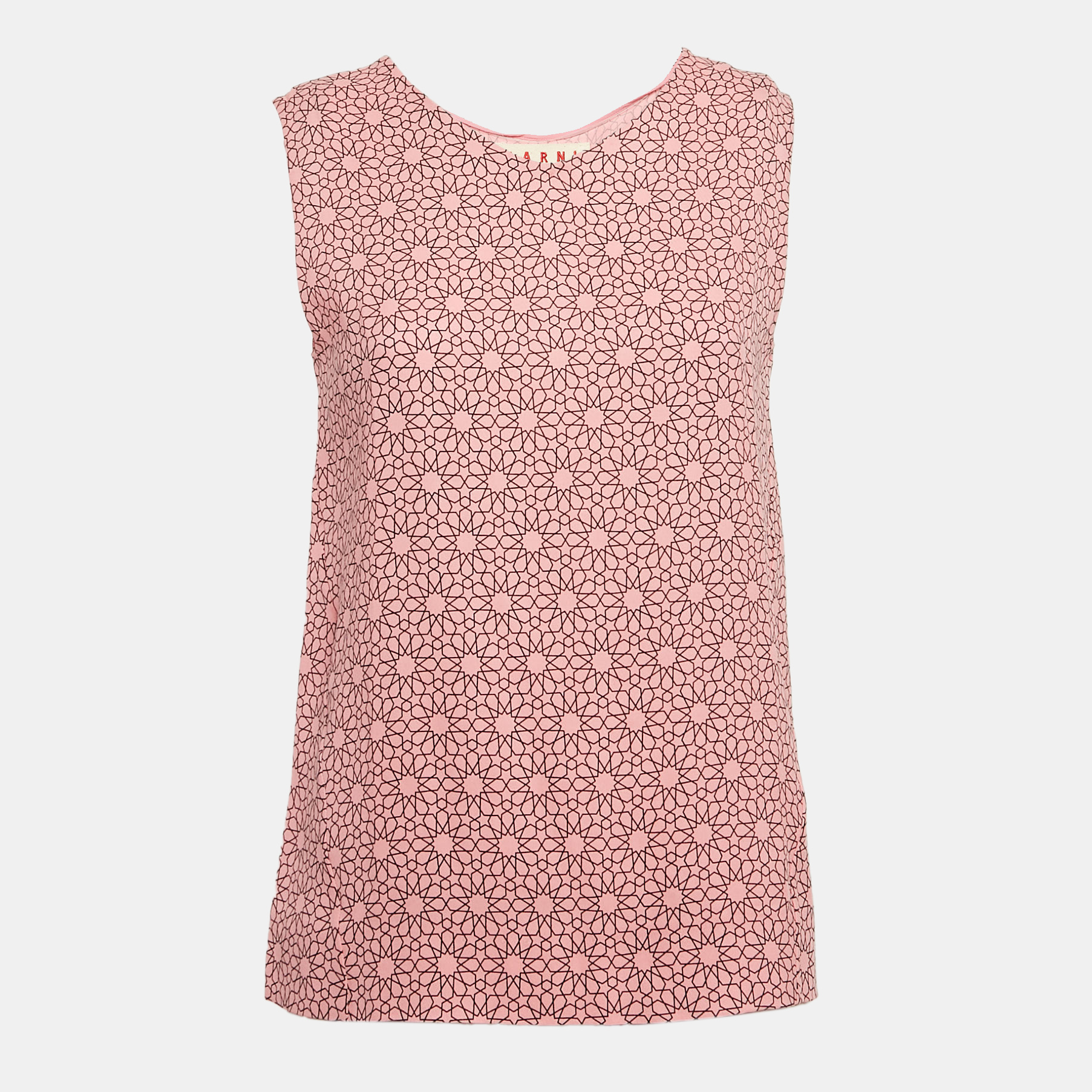 

Marni Pink Printed Crepe Sleeveless Top S