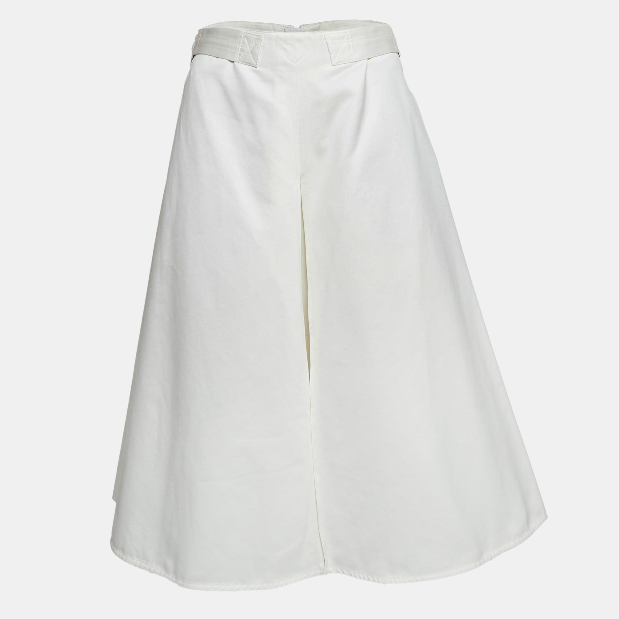 

Marni White Cotton Inverted Pleat Midi Skirt M