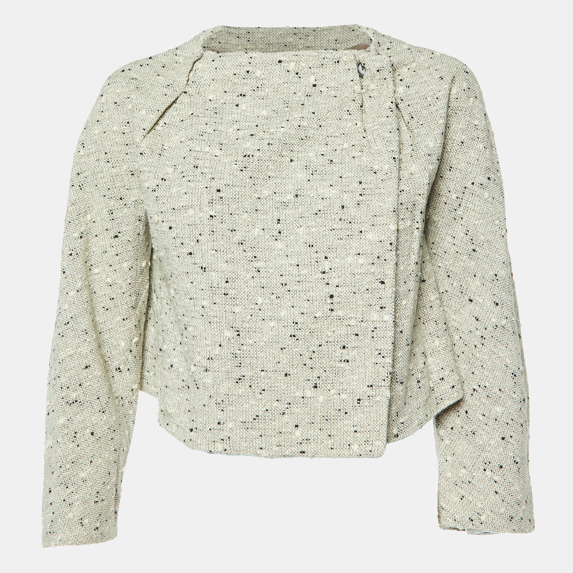 

Marni Beige Boucle Tweed Wrap-Around Jacket M