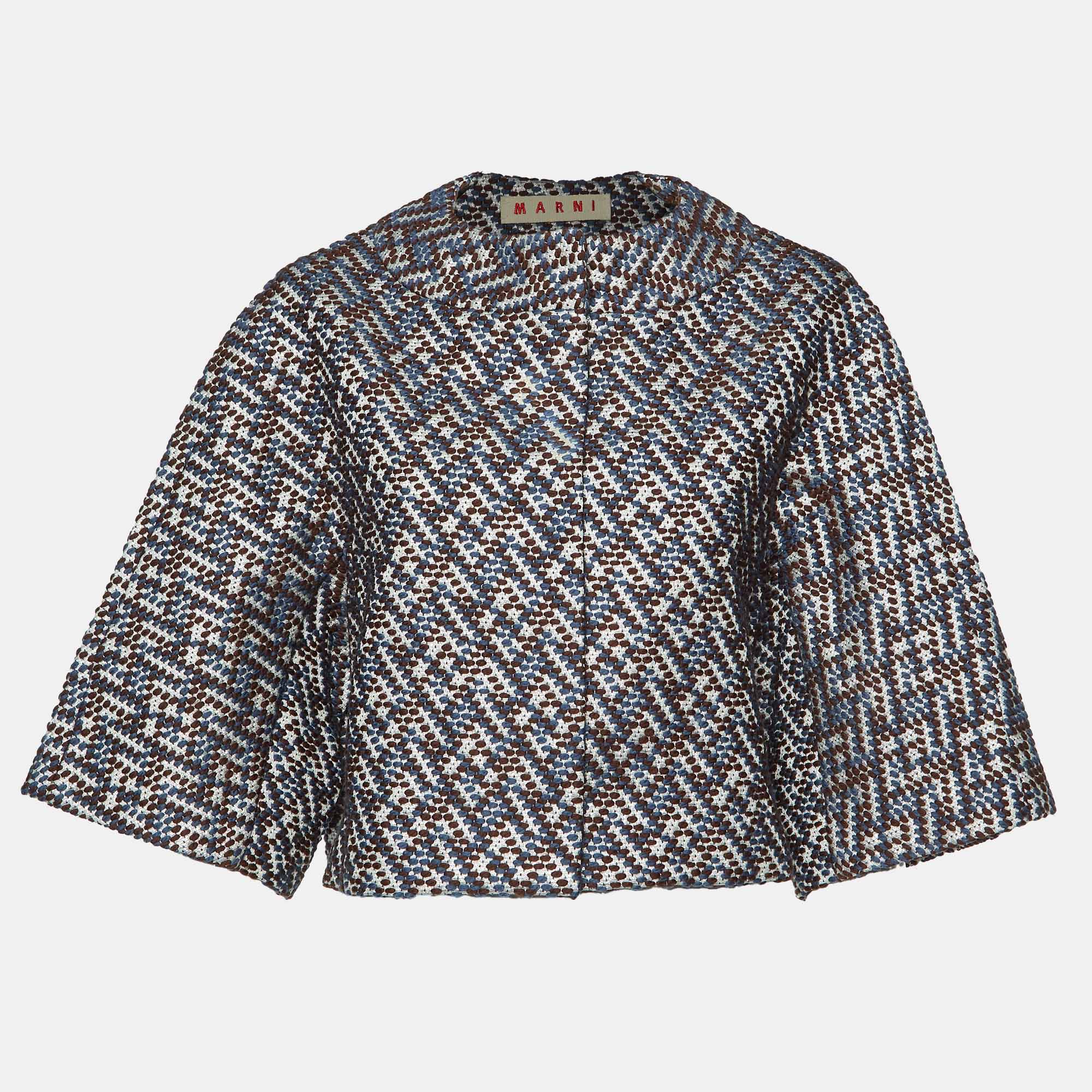 

Marni Blue/Brown Lurex Tweed Jacket S