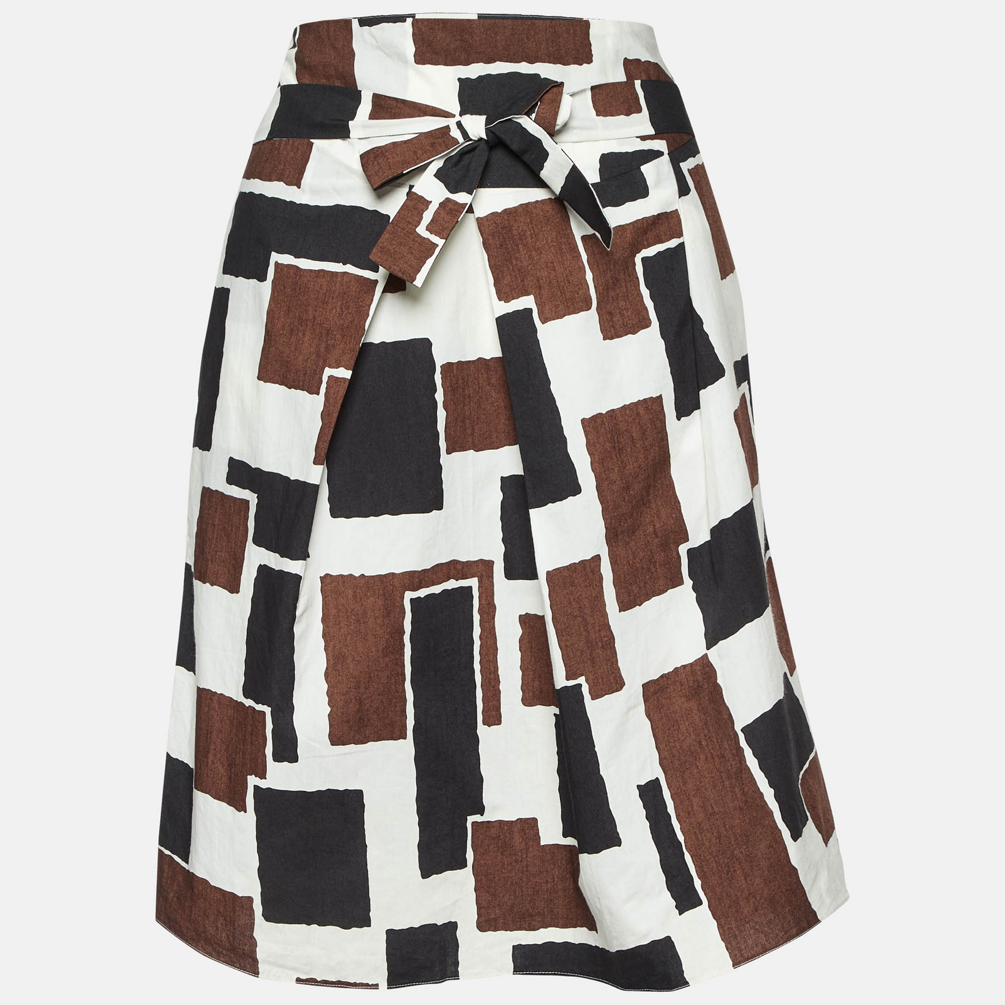 

Marni Multicolor Printed Tie-Up Waist Detail Mini Skirt S