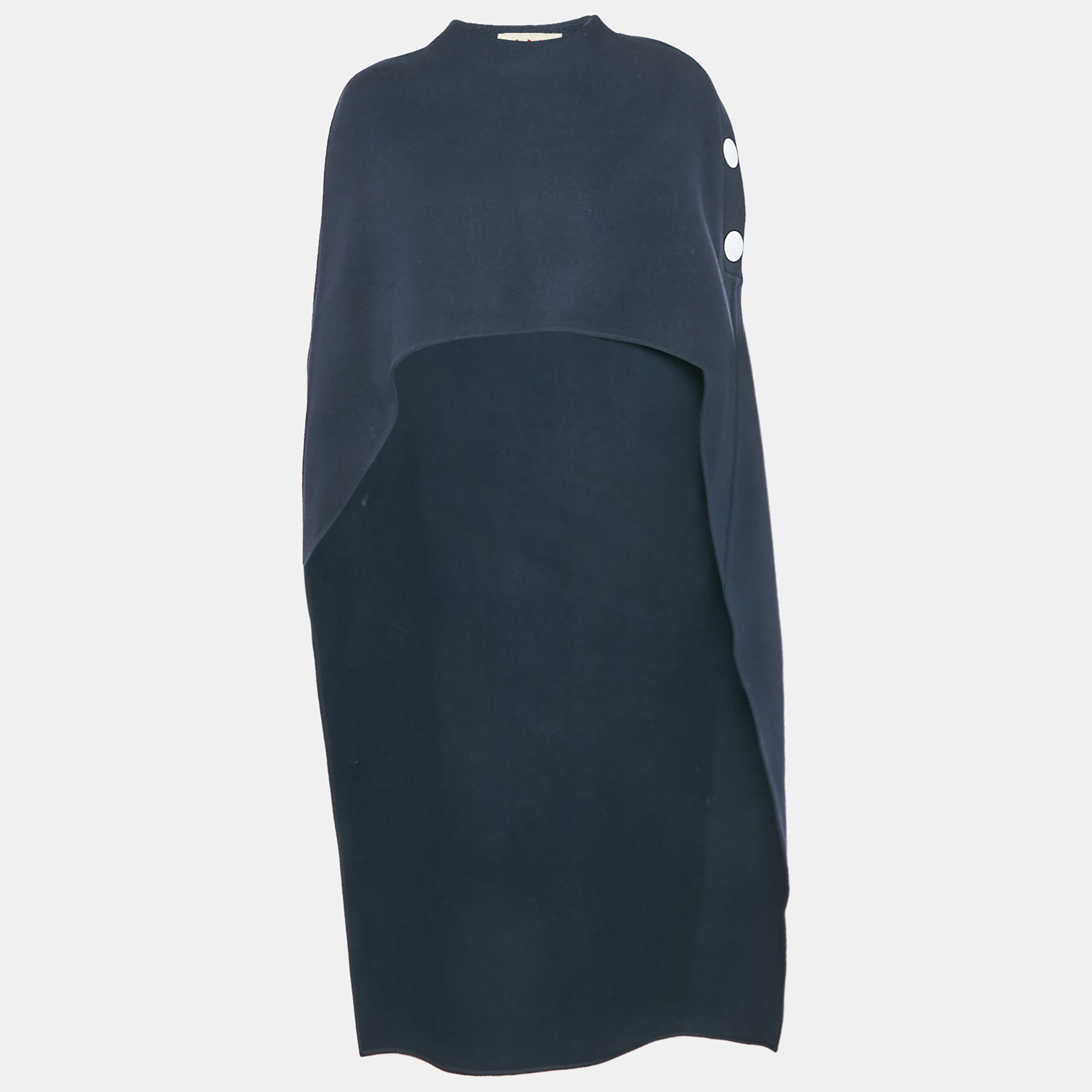 

Marni Navy Blue Wool Long Cape M