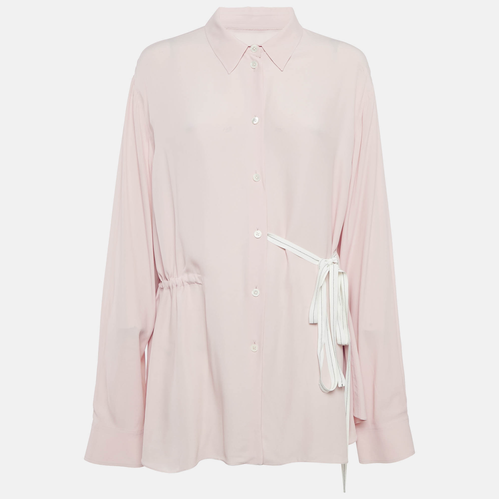 

Marni Pink Crepe Button Front Long Shirt M