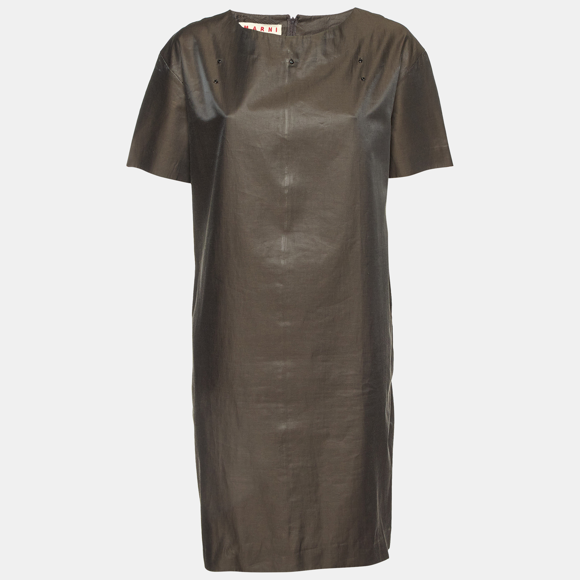 

Marni Brown Cotton Blend Shift Dress L