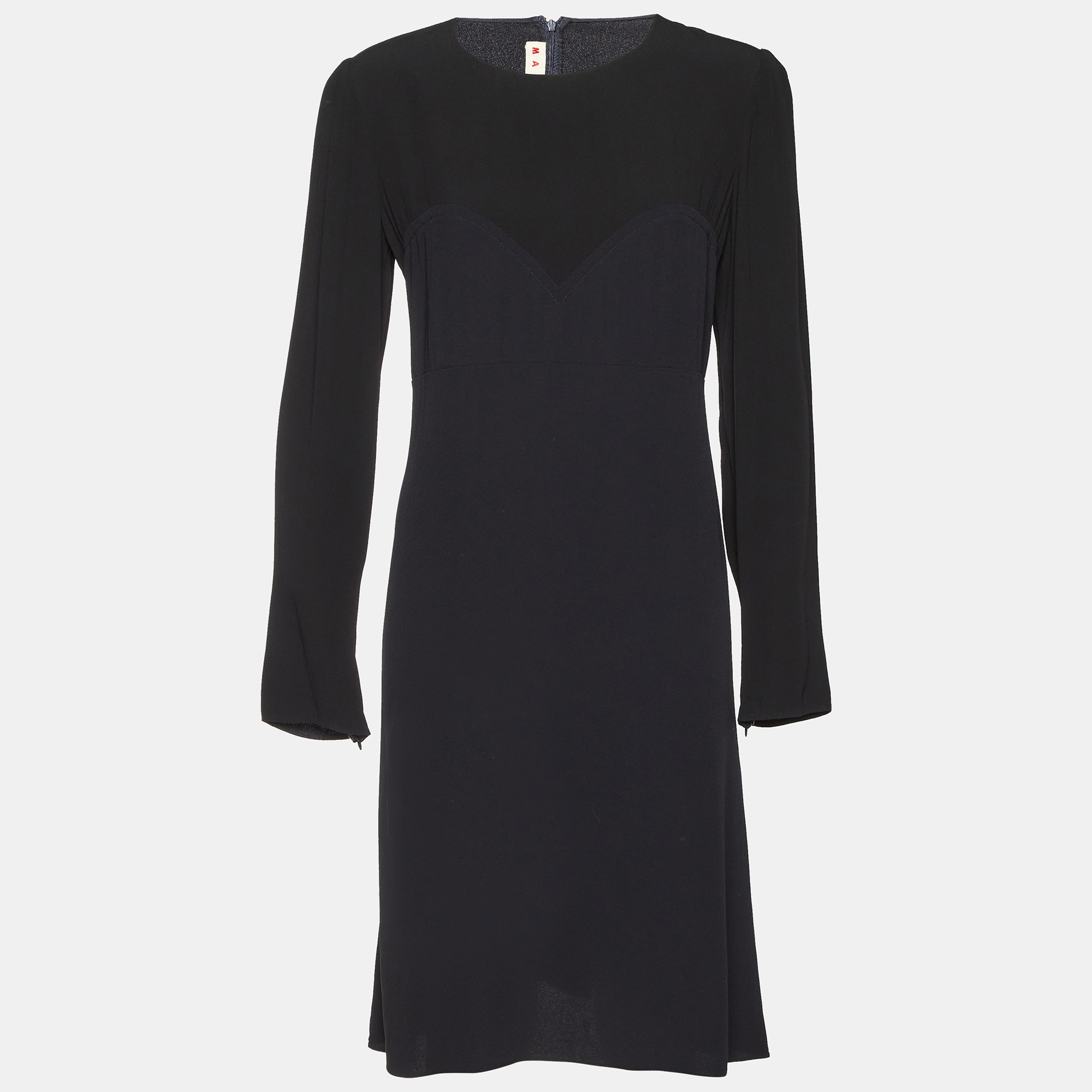 

Marni Black Crepe Long Sleeve Midi Dress M