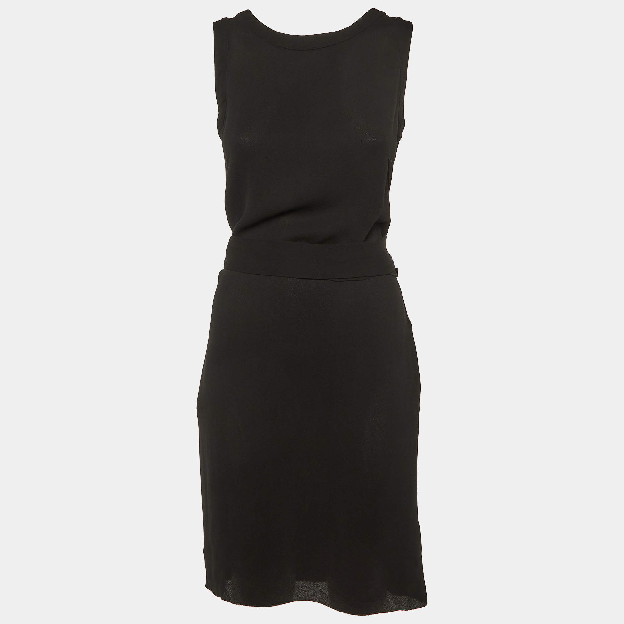 

Marni Black Crepe Belted Sleeveless Mini Dress M