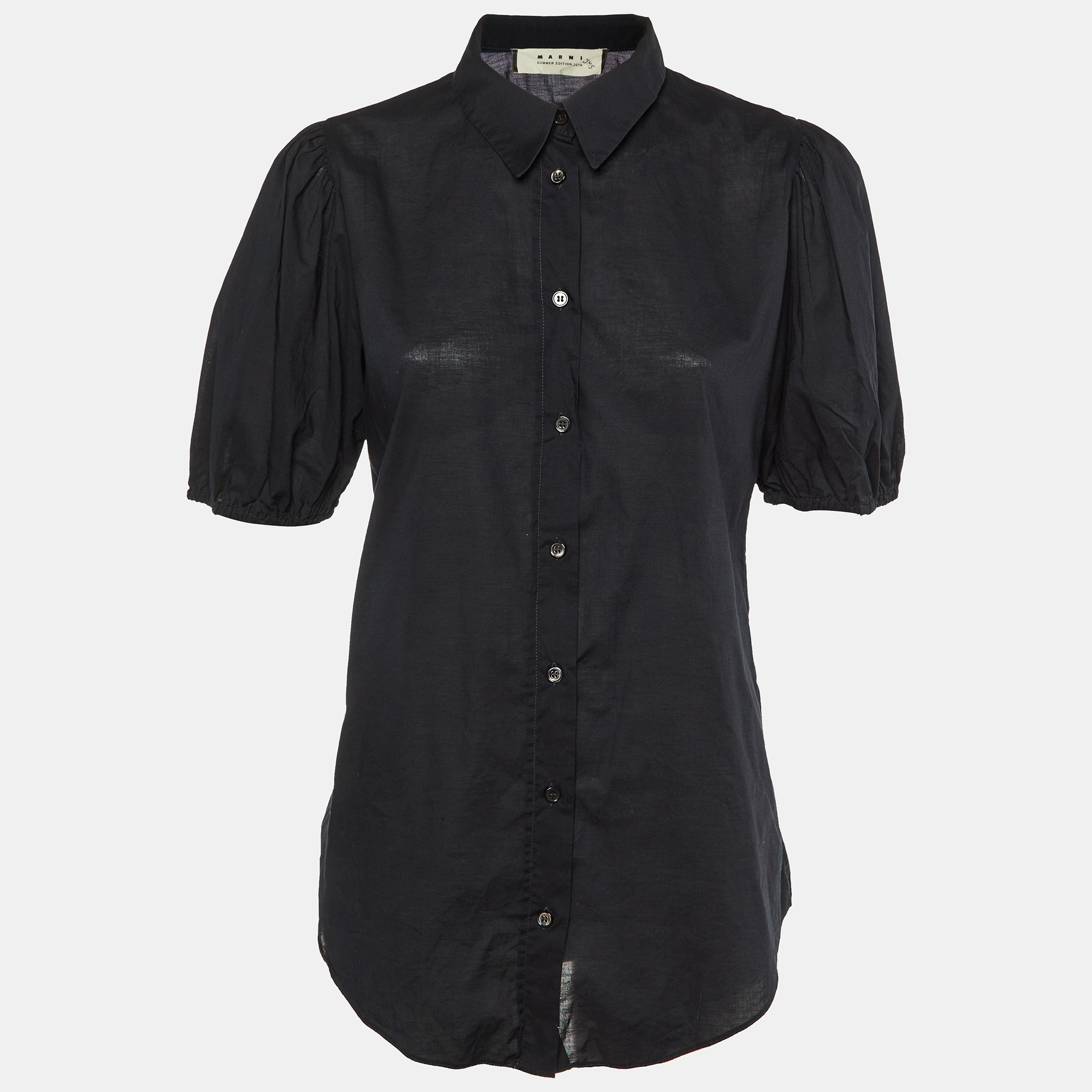 

Marni Midnight Blue Cotton Short Sleeve Shirt M, Navy blue