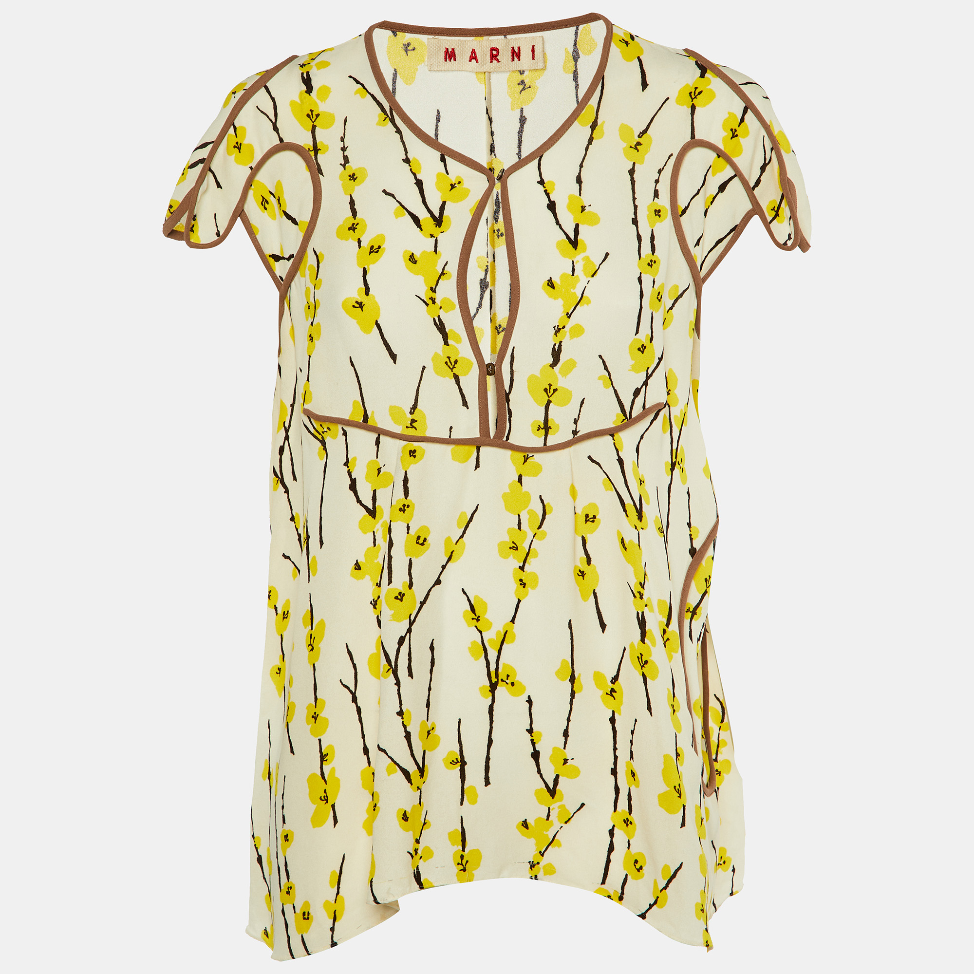 

Marni Cream printed Silk Crepe Top M