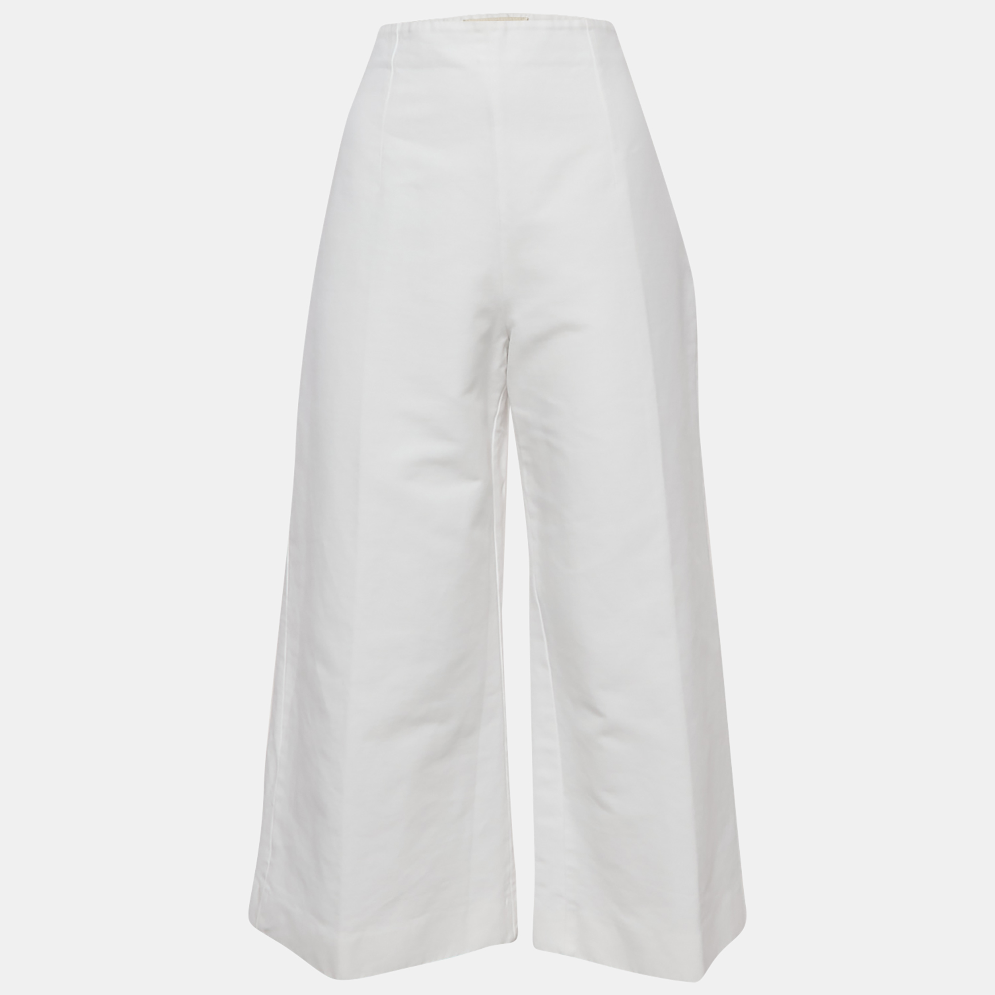 

Marni White Cotton Wide Leg Trousers L