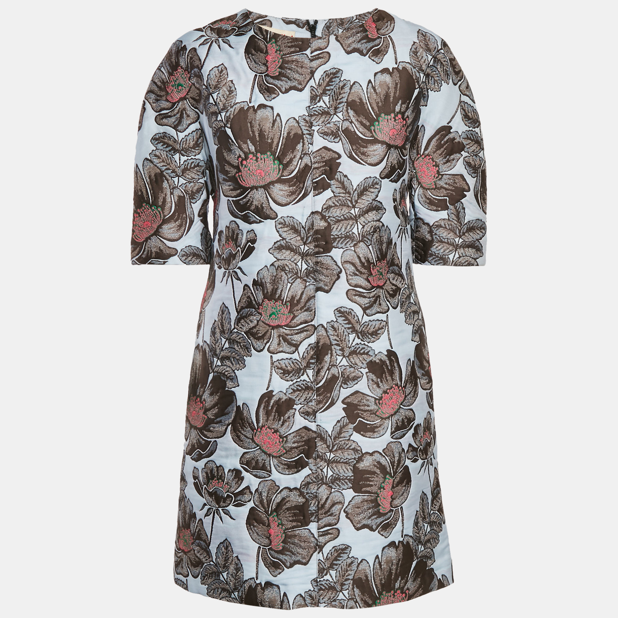 

Marni Blue Floral Jacquard Shift Dress M
