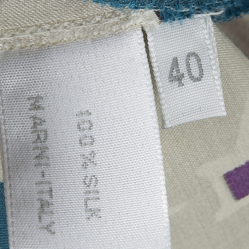Pre-owned Marni Multicolor Leaf Print Ruched Hem Detail Satin Skirt S