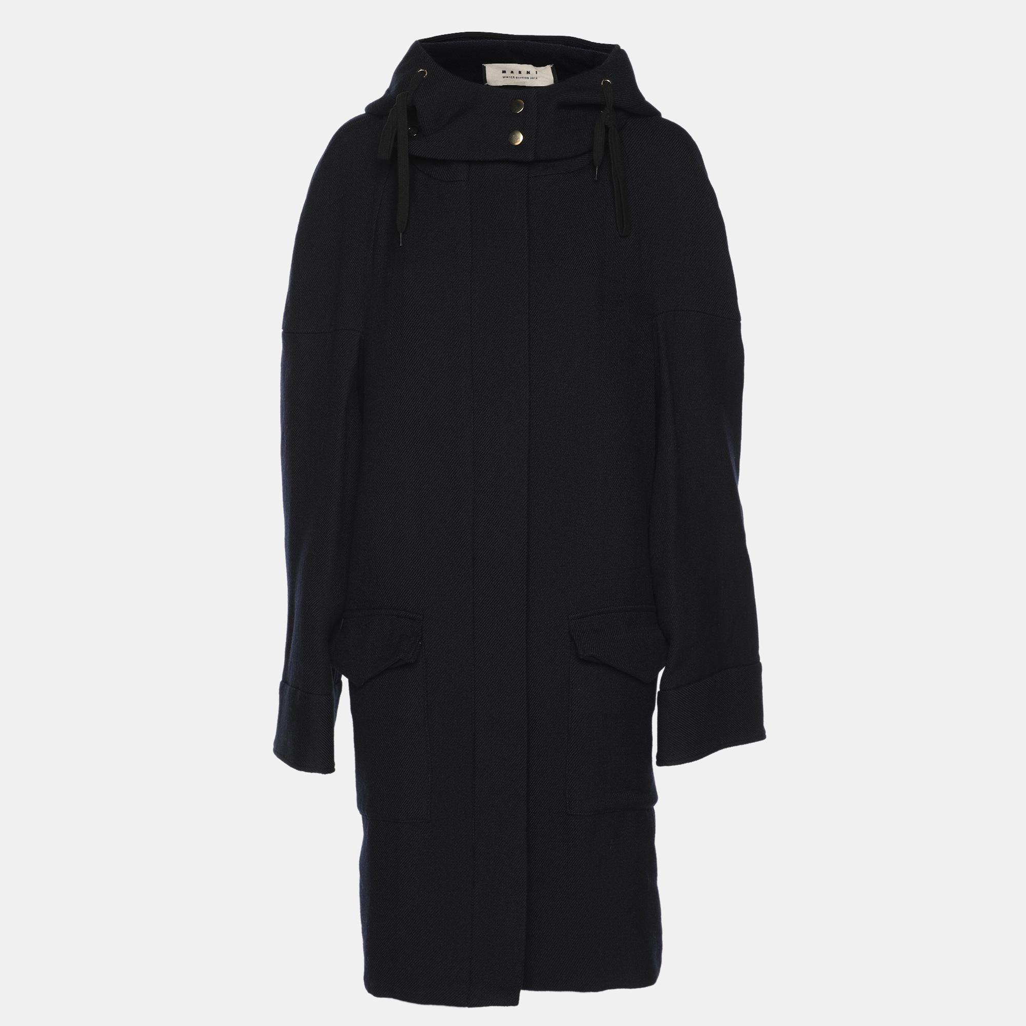 

Marni Navy Blue Wool Blend Trench Coat M