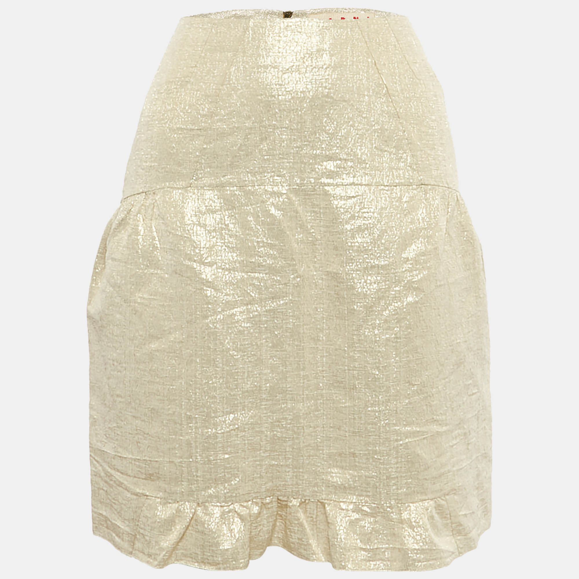 

Marni Gold Silk Blend Lurex Mini Skirt S
