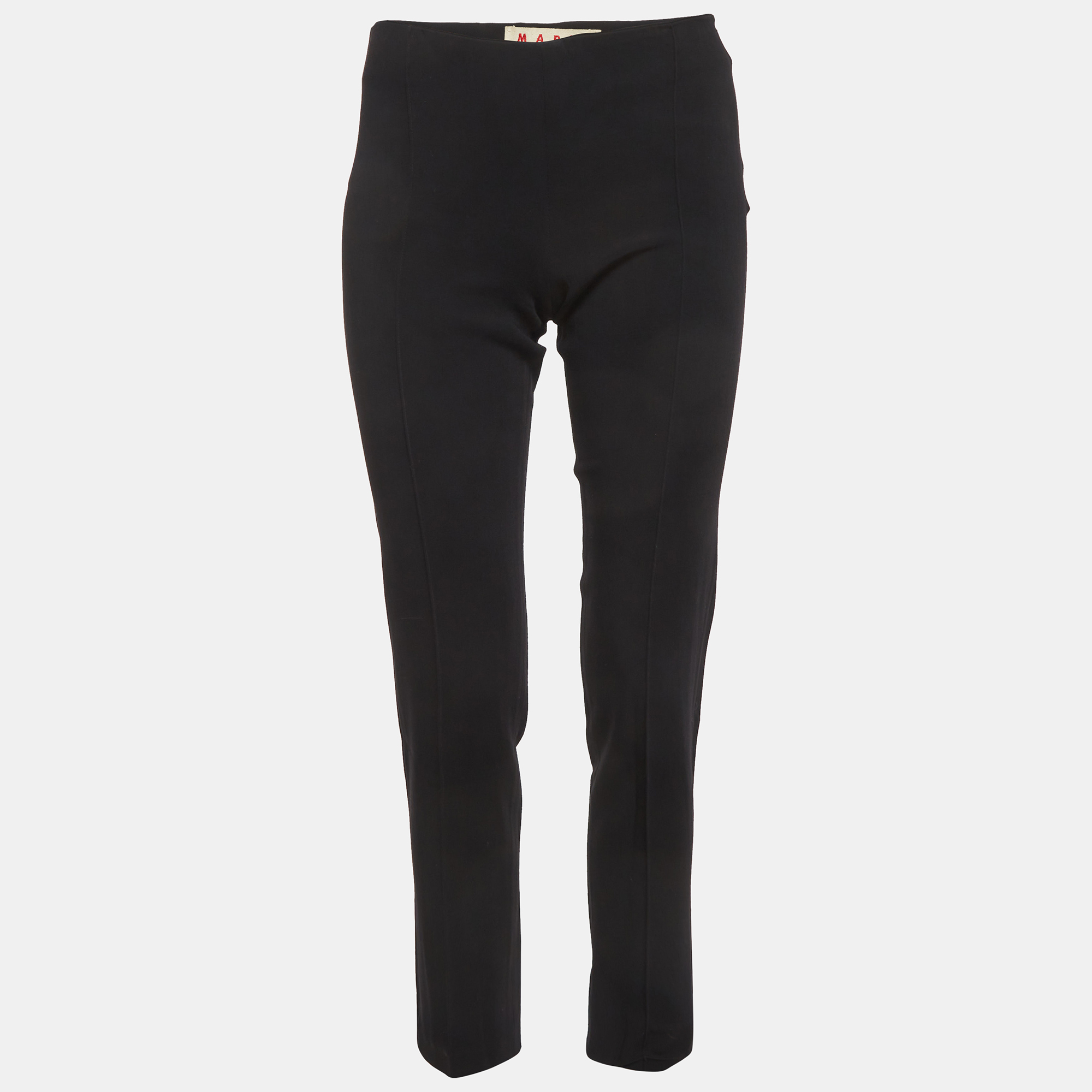 

Marni Black Stretch Crepe Tailored Trousers S