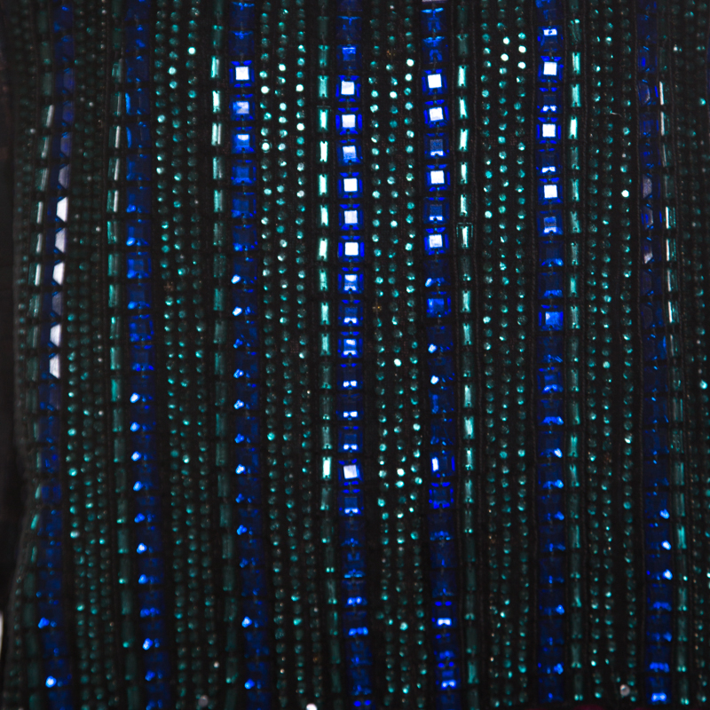 Pre-owned Marni Multicolor Crystal Embellished Bodice Detail Raglan Sleeve Pullover M