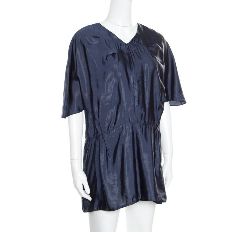 

Marni Navy Blue V-Neck Dolman Sleeve Mini Dress