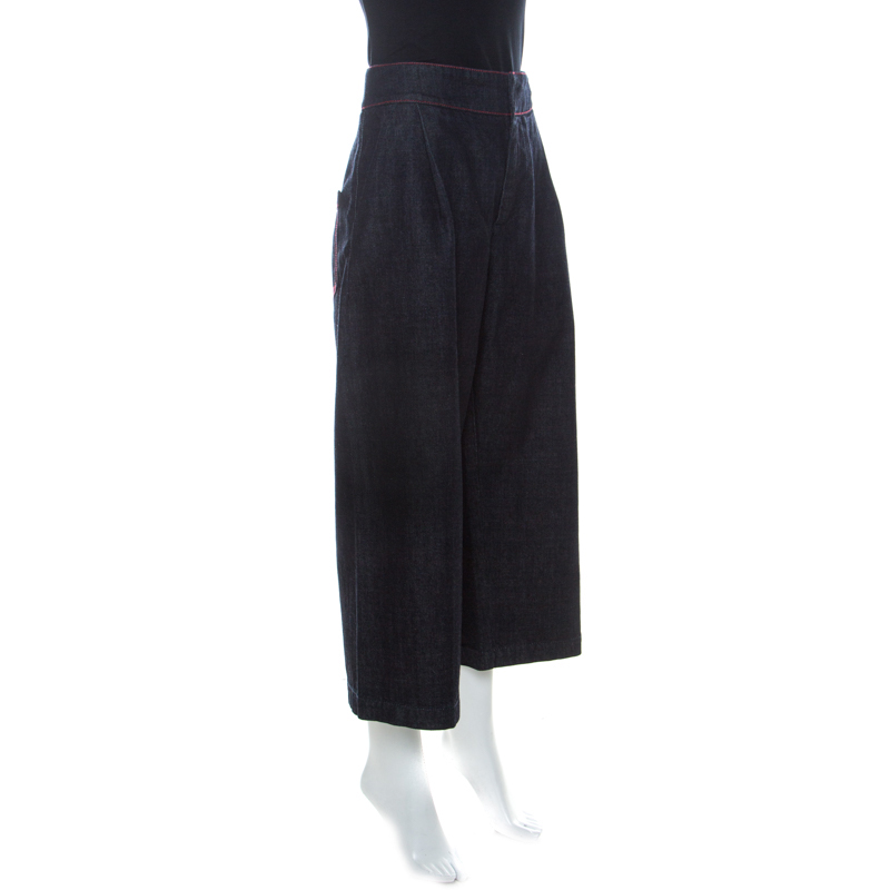 

Marni Indigo High Waisted Denim Culottes, Navy blue