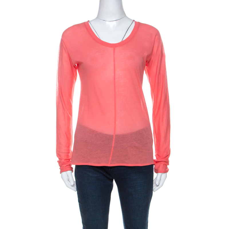 

Marni Coral Knit Long Sleeve T-Shirt, Orange