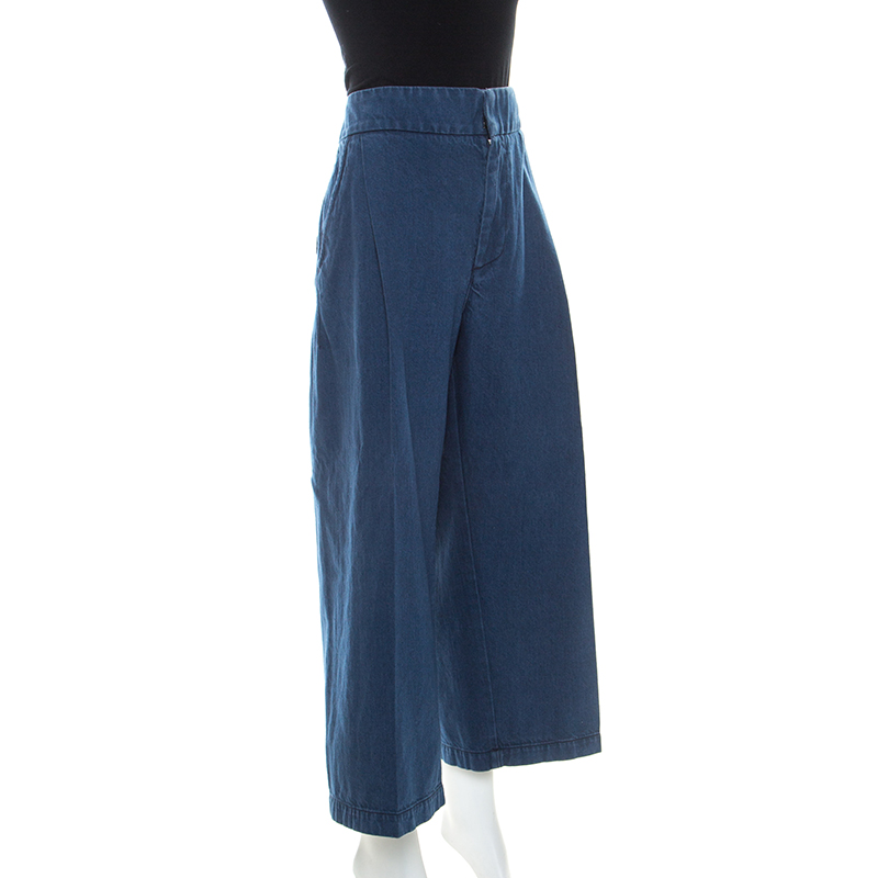 

Marni Blue Denim Cropped Wide Leg Pants