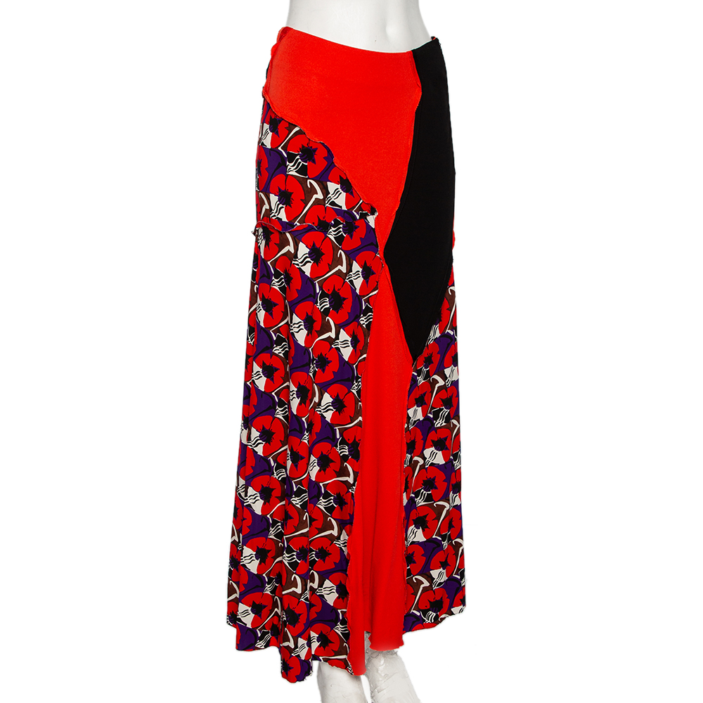 

Marni Multicolored Patchwork Print Jersey Maxi Skirt, Multicolor