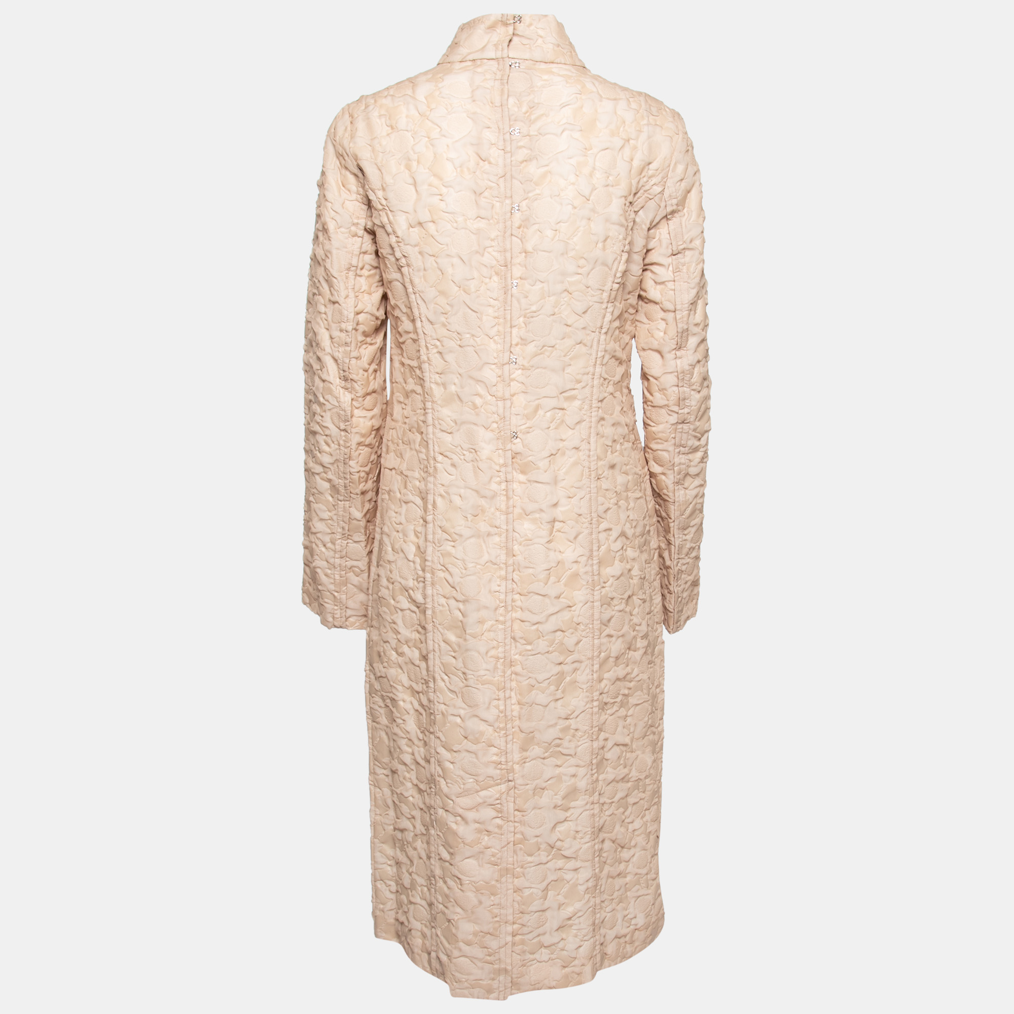 

Marni Beige Textured Jacquard Long Sleeve Lightweight Coat