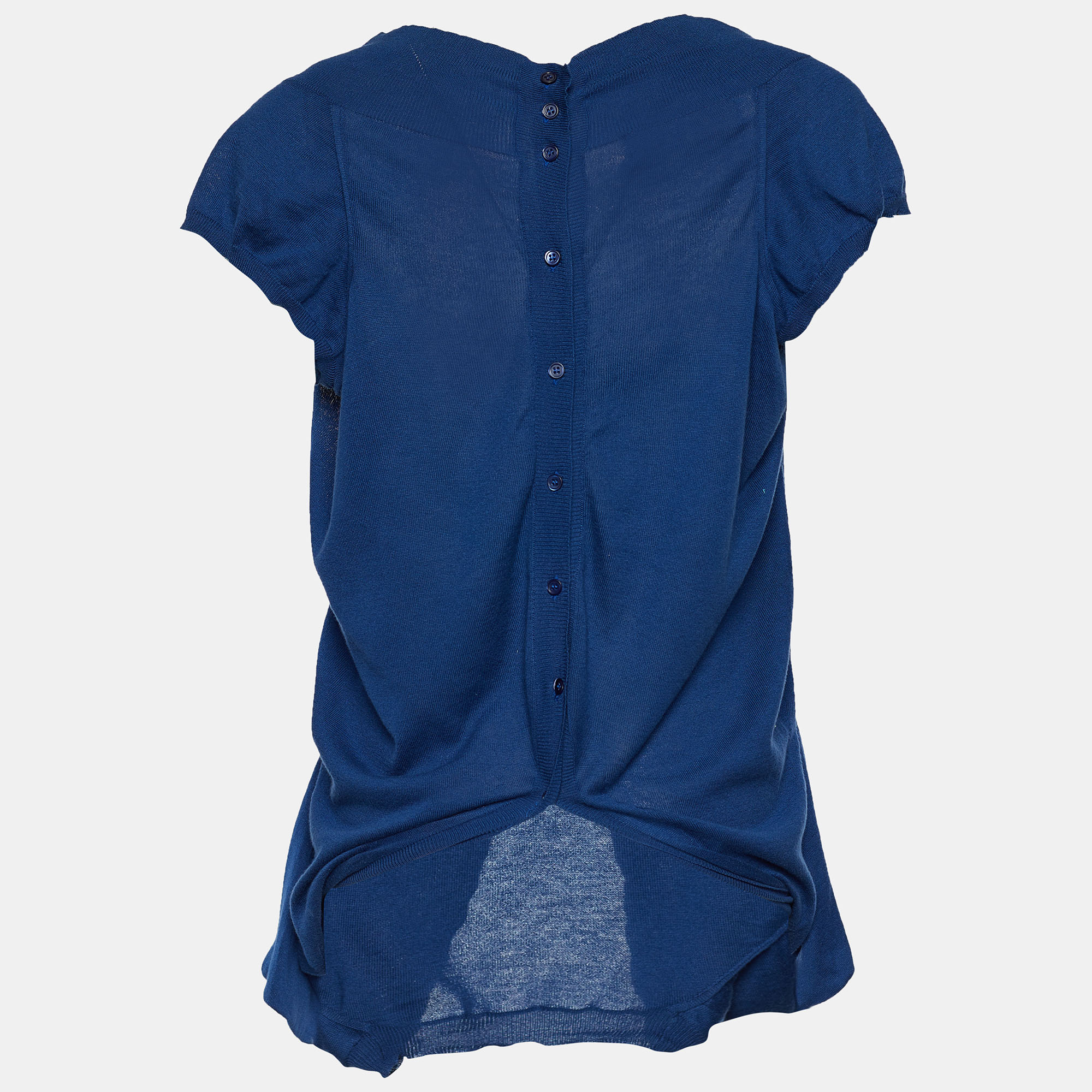 

Marni Blue Cotton Knit Button Front Top