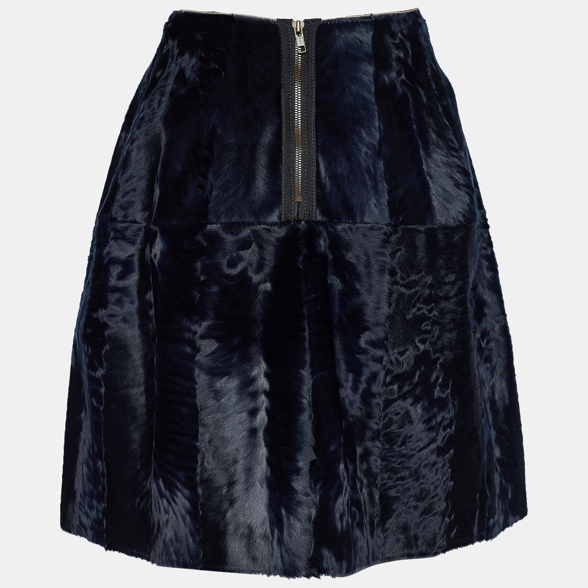 

Marni Navy Blue Lamb Fur Mini Skirt